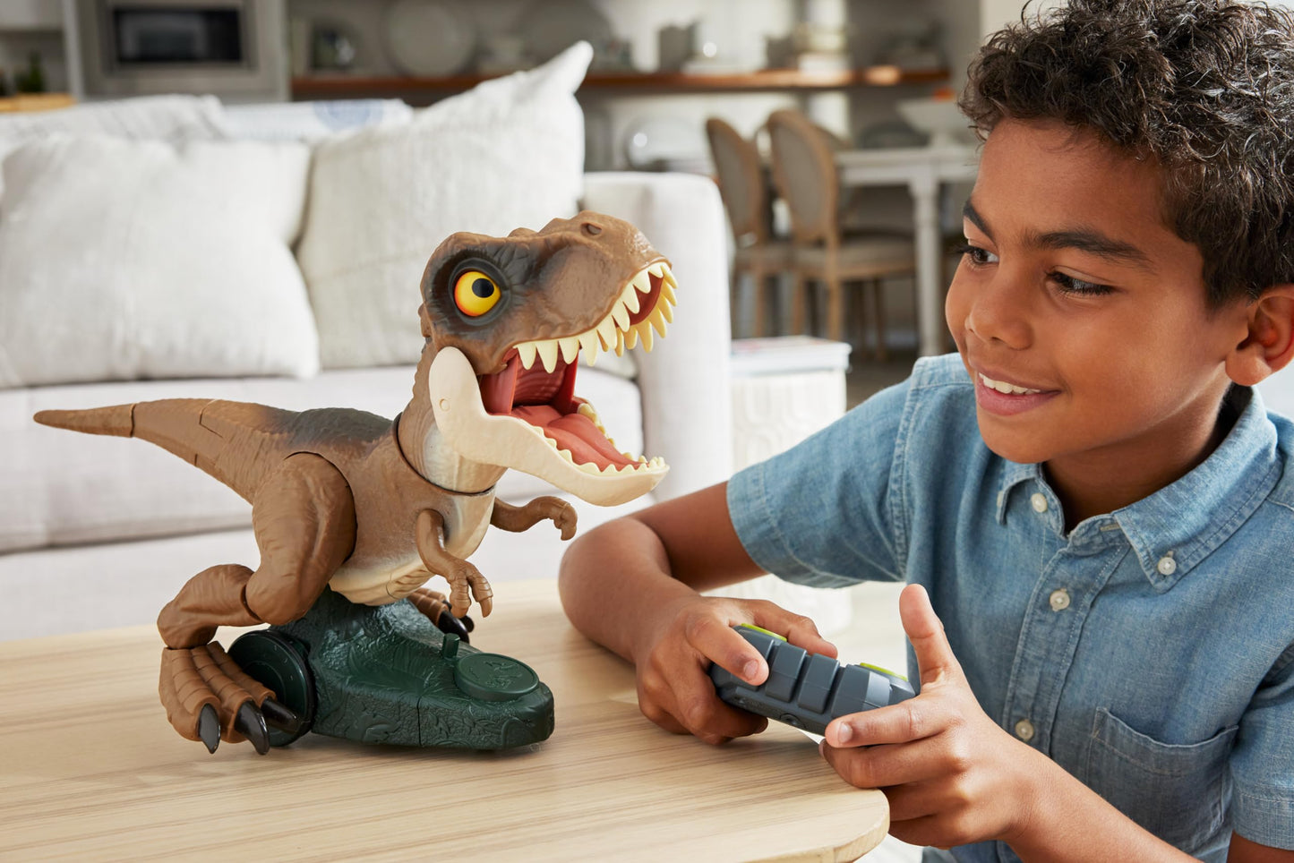 Mattel Jurassic World Roarin’ Frenzy T Rex RC Toy — 16-Inch Remote-Control Dinosaur with Turbo & Frenzy Modes