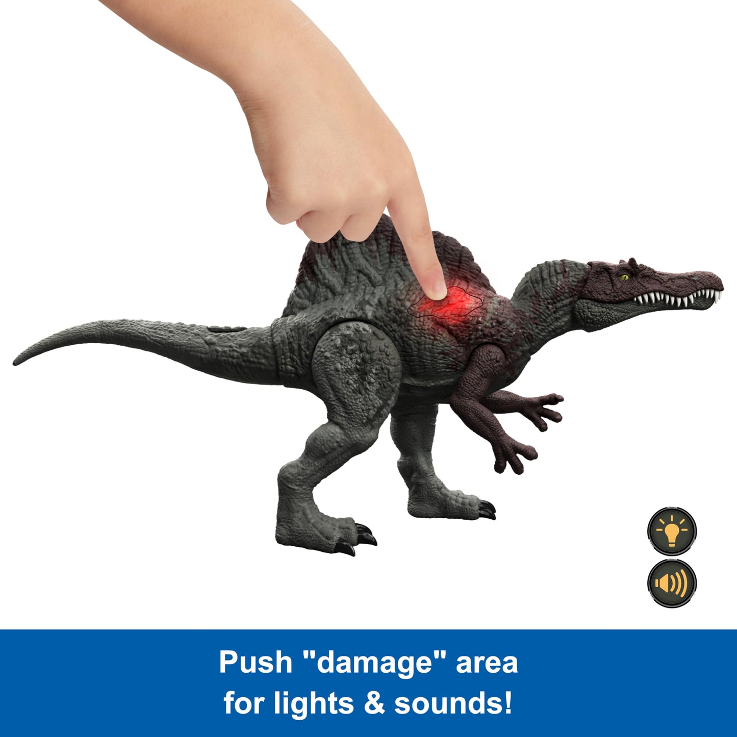 Mattel Jurassic World Epic Attack Spinosaurus Action Figure – 21-Inch Battle Dinosaur