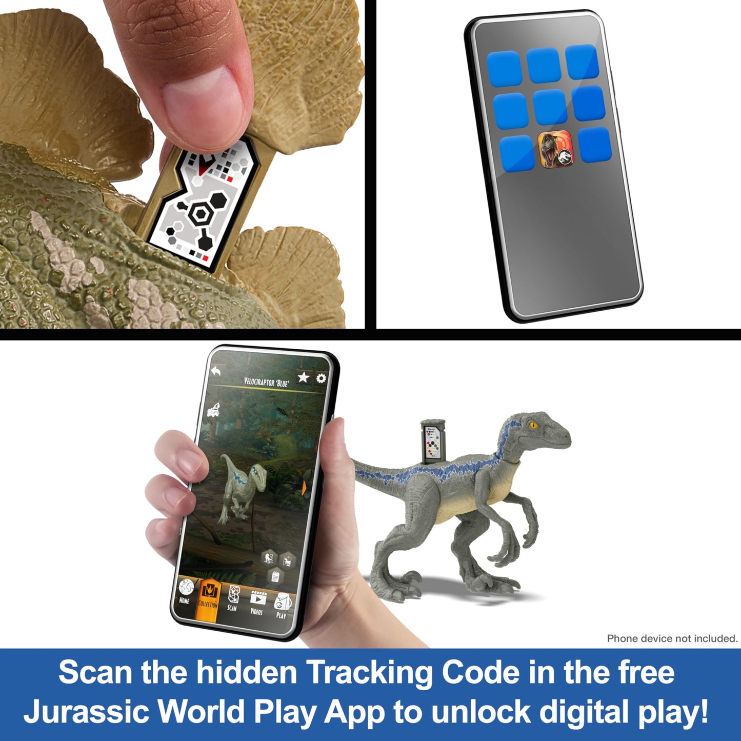 Mattel Jurassic World Strike Attack Dinosaur Toy — Single Strike Action, Movable Joints & AR Play