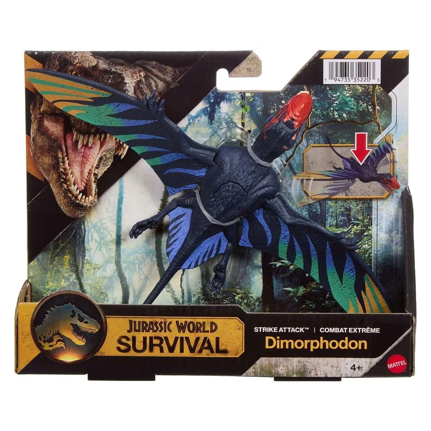 Mattel Jurassic World Survival Strike Attack Dimorphodon – Wing Flapping Action Figure