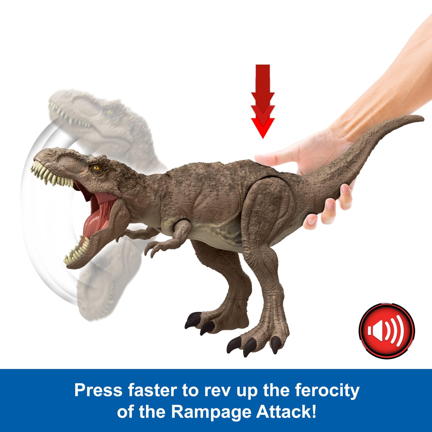 Mattel Jurassic World T. Rex All-Out Attack Dino Figure – Sound & Rampage