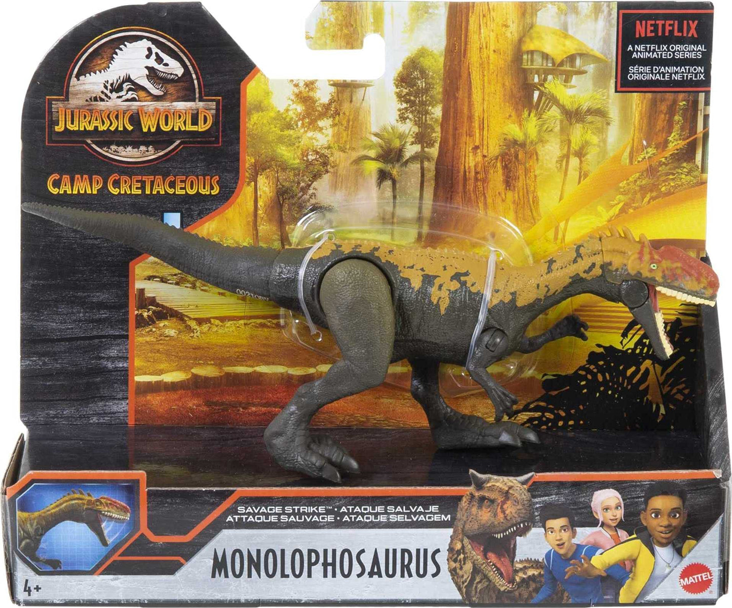 Mattel Jurassic World Camp Cretaceous Monolophosaurus Savage Strike Figure – Small Size, Movable Arms & Legs, Ages 4+