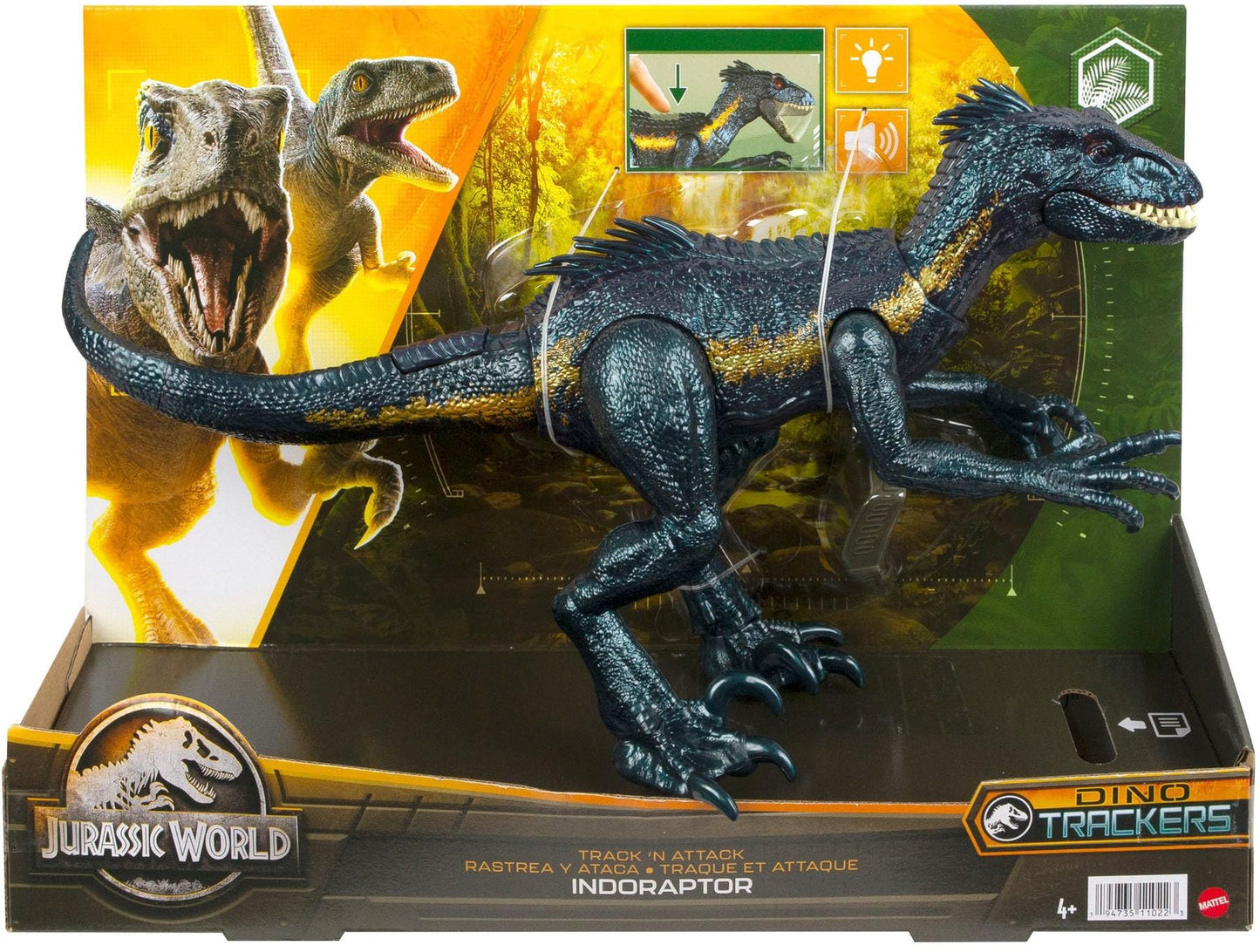 Mattel Jurassic World Track 'n Attack Indoraptor – Lights, Sound, Motion & AR