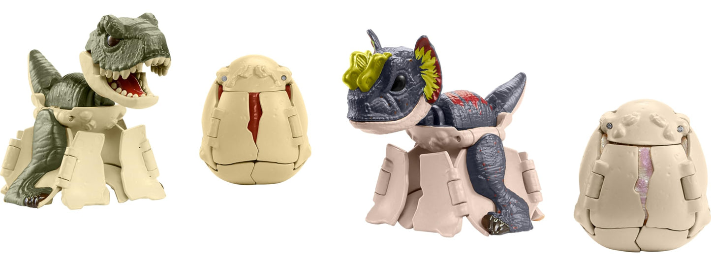 Mattel Jurassic World Hidden Hatchers 4-Pack — 2-in-1 Egg to Dinosaur