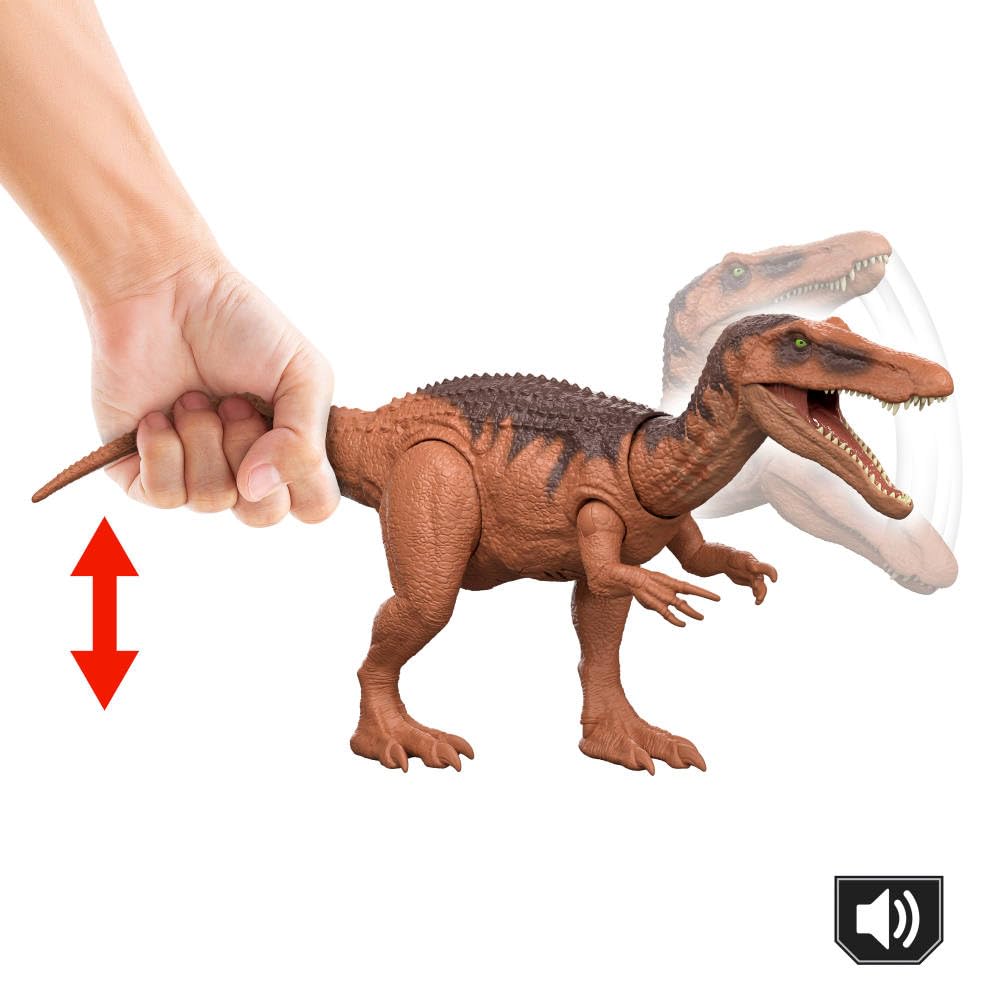 Mattel Jurassic World Rebirth Wild Roar Baryonyx Dinosaur Toy – Tail-Controlled Chomp, Roar & AR Play