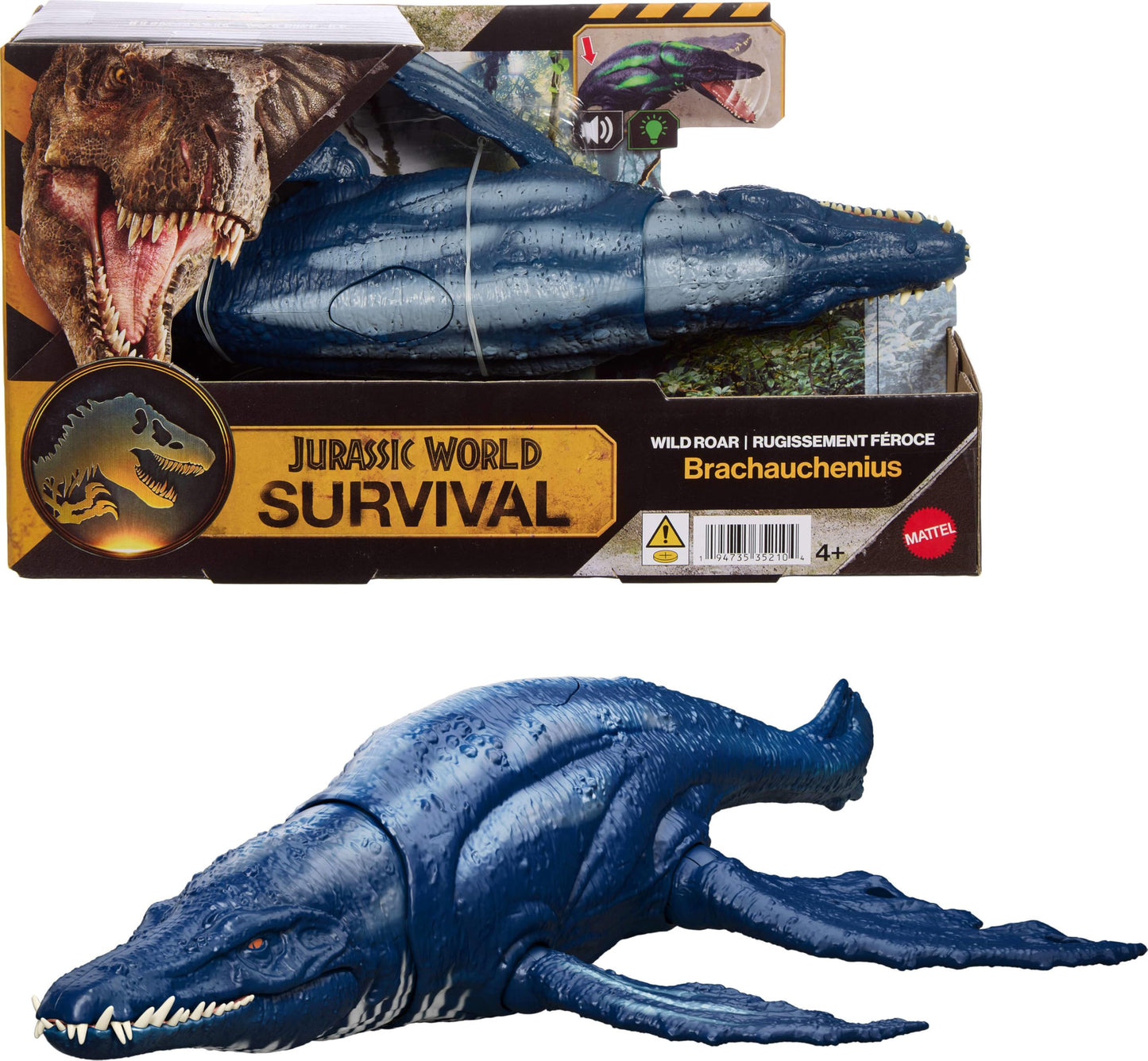 Mattel Jurassic World Wild Roar Brachauchenius Dino - Chomp Attack, Lights & Roar
