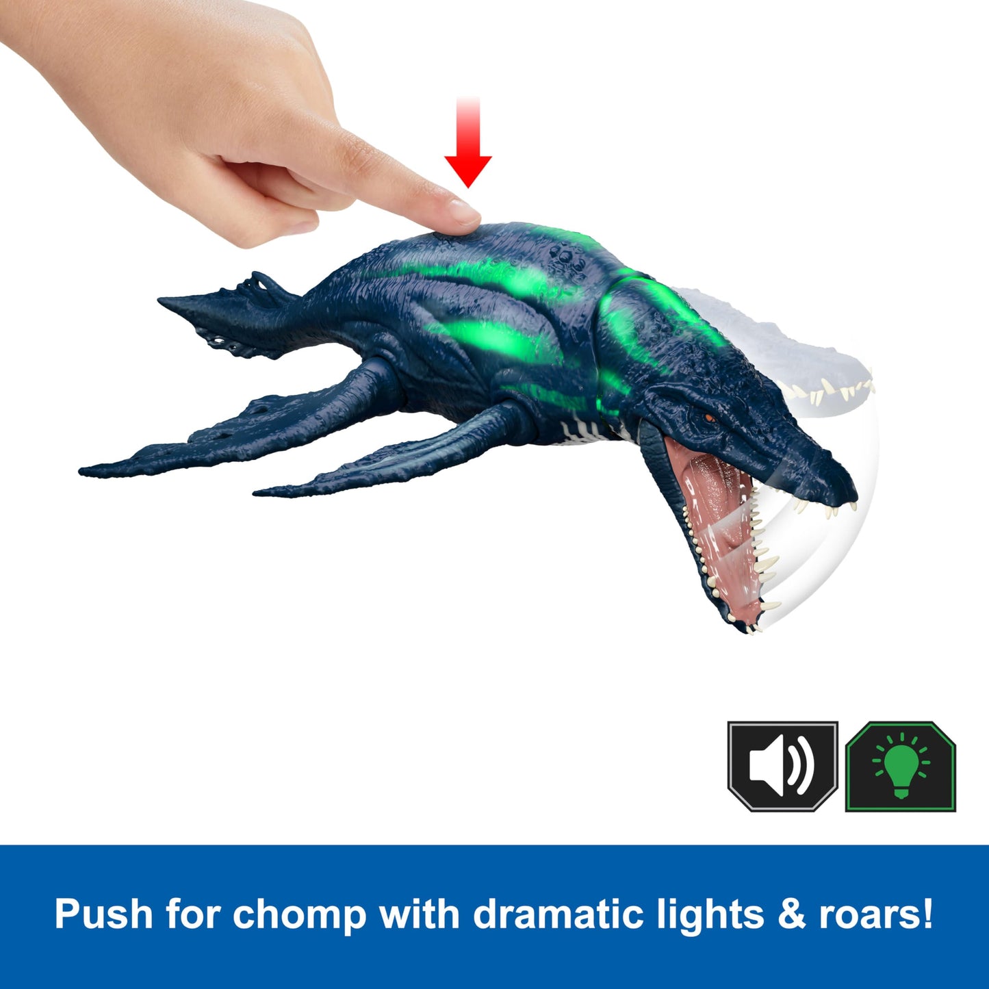 Mattel Jurassic World Wild Roar Brachauchenius Dino - Chomp Attack, Lights & Roar