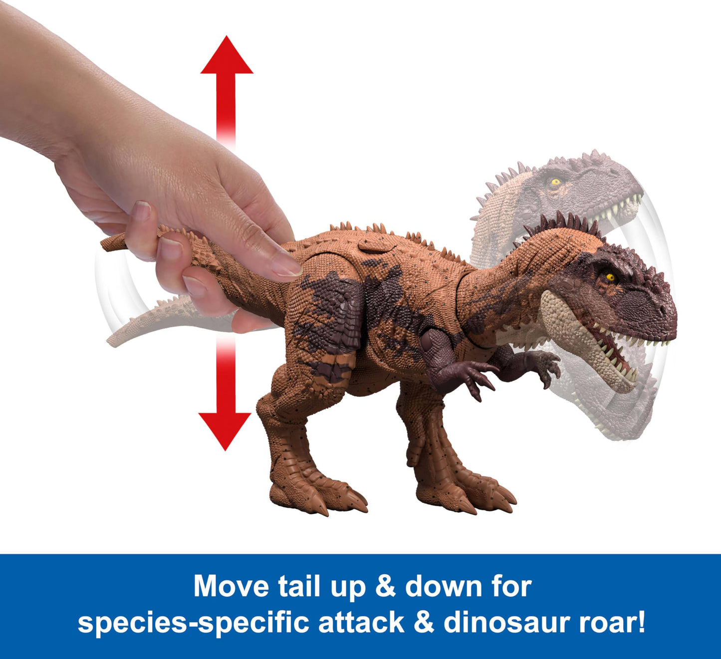 Mattel Jurassic World Wild Roar Dinosaurs – Roar, Attack Action & AR Play (11-Inch Figures)