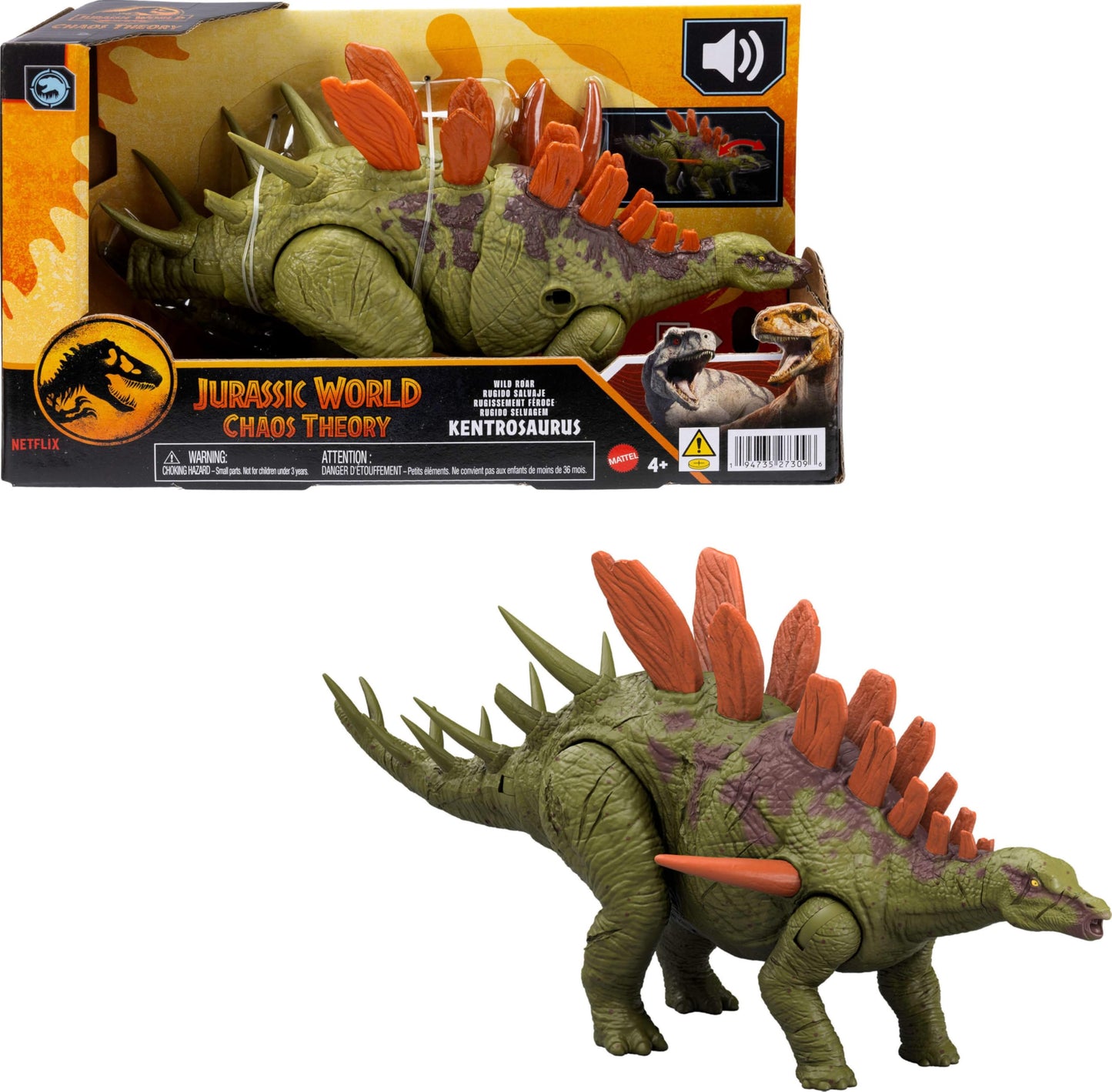 Mattel Jurassic World Wild Roar Dinosaurs with Roar & Attack – 11-Inch Action Figures