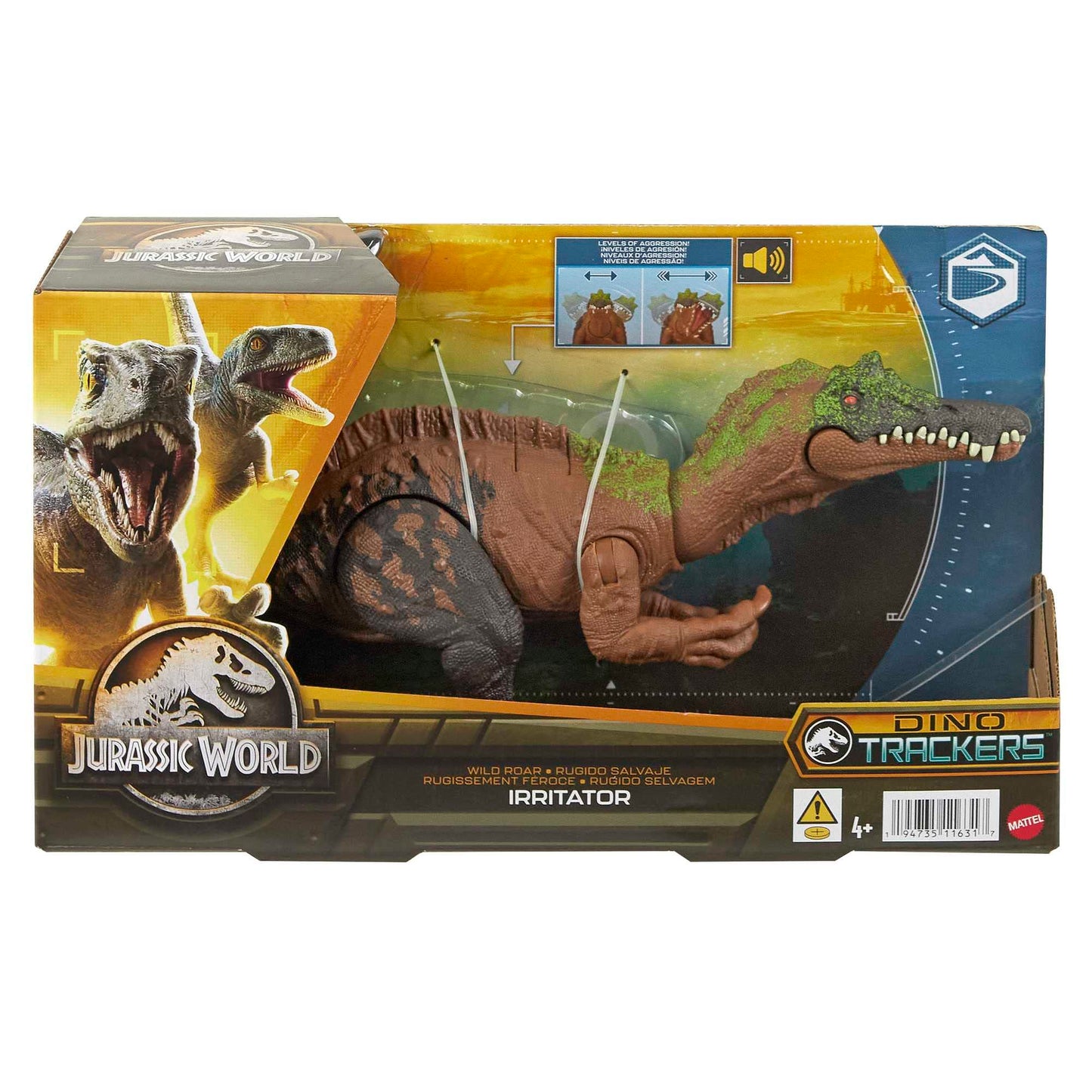 Mattel Jurassic World Wild Roar Irritator Action Figure – Sound, Attack Move, 11-Inch