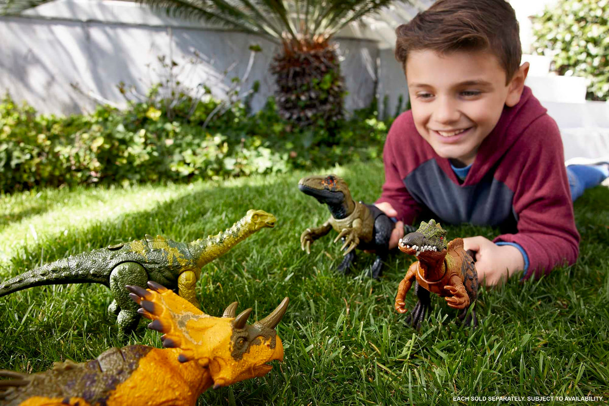 Mattel Jurassic World Wild Roar Nigersaurus Dinosaur Toy – Sound, Attack Move, 11in | AR Play
