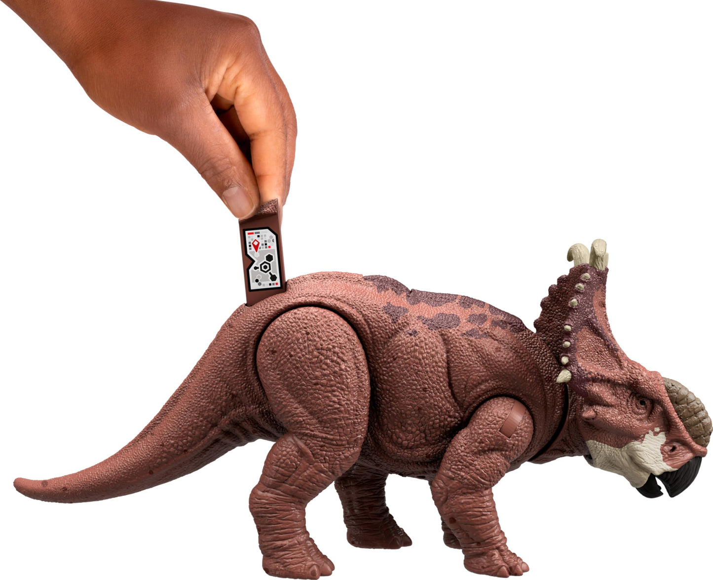 Mattel Jurassic World Wild Roar Pachyrhinosaurus Action Figure – Dual Head Strike, Roar & App Play