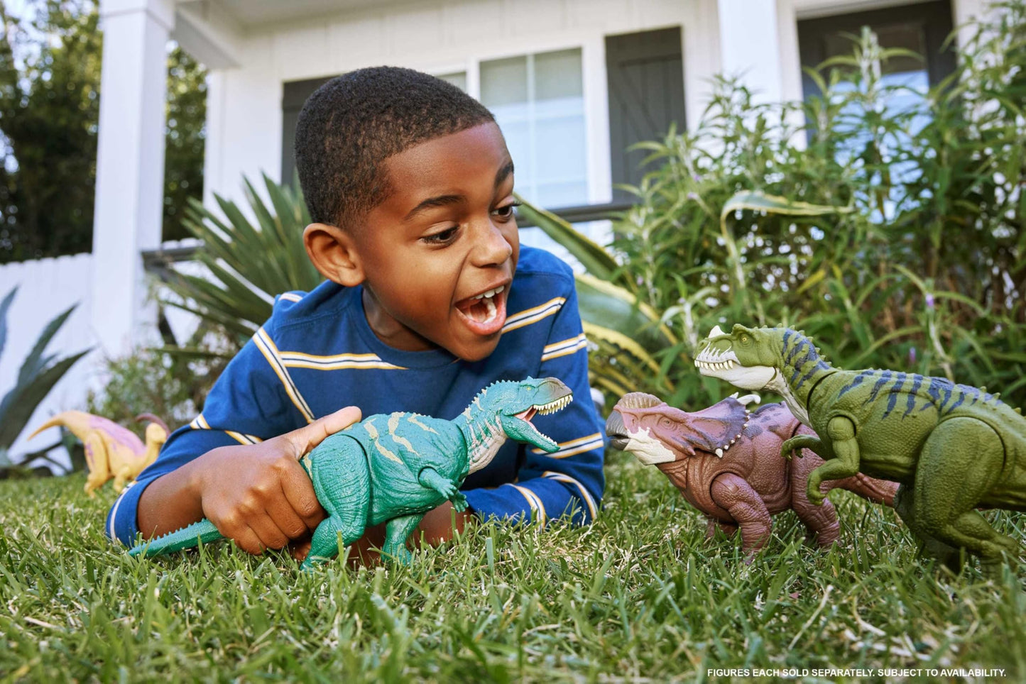 Mattel Jurassic World Wild Roar Pachyrhinosaurus Action Figure – Dual Head Strike, Roar & App Play