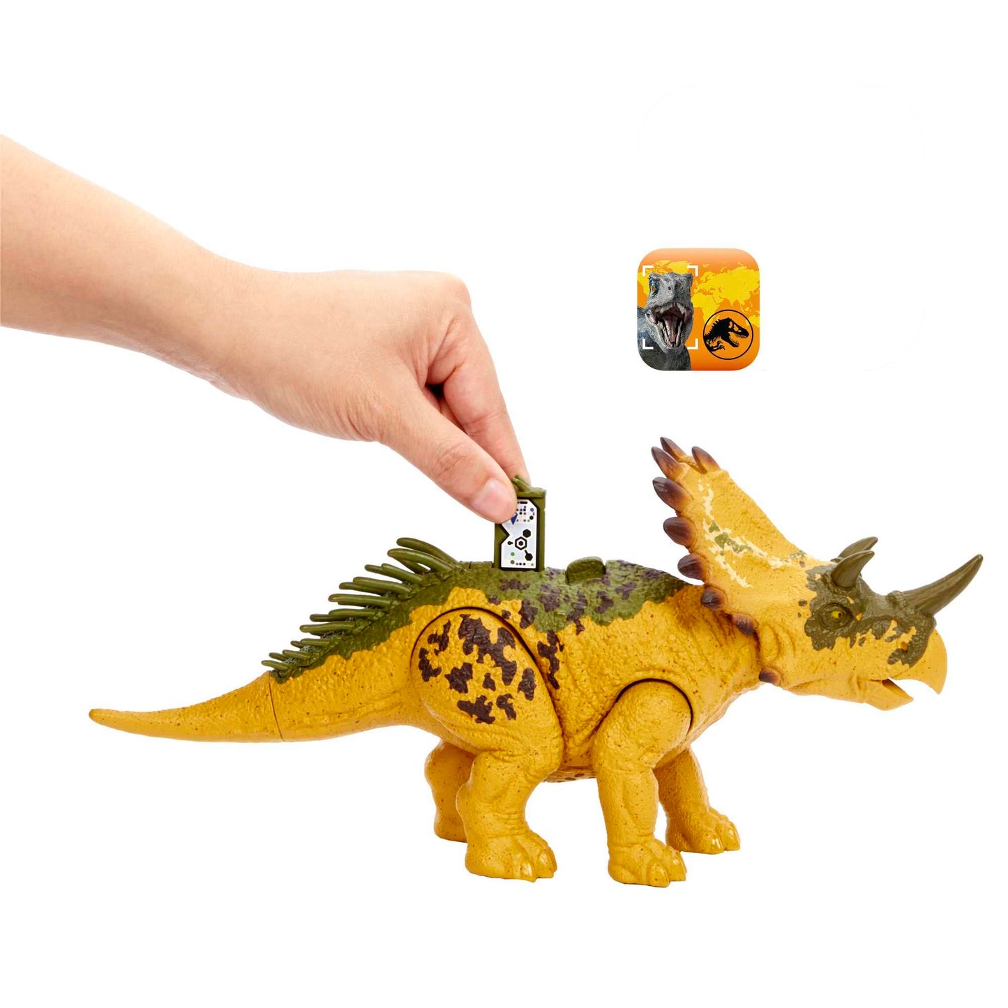 Mattel Jurassic World Wild Roar Regaliceratops Action Figure – 11in, Sound & Attack, AR Play