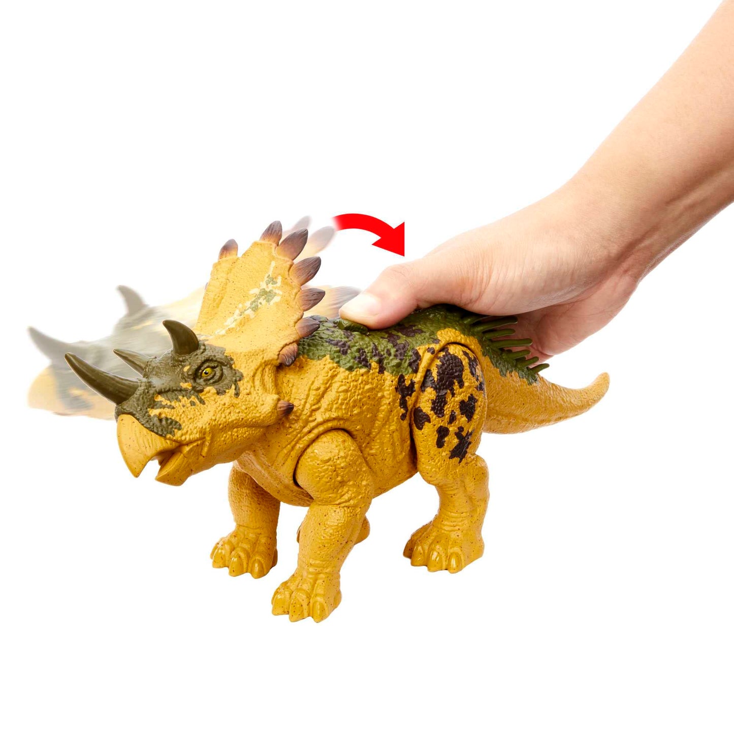 Mattel Jurassic World Wild Roar Regaliceratops Action Figure – 11in, Sound & Attack, AR Play