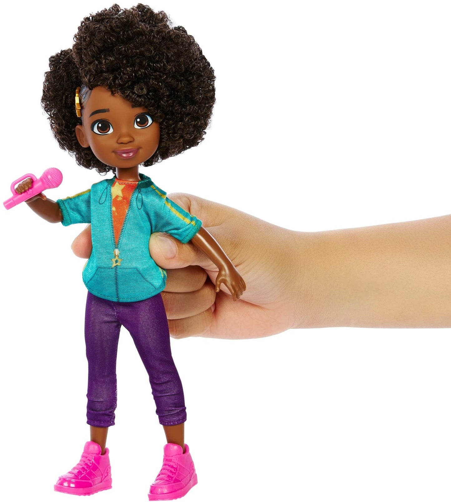 Mattel Karma’s World Karma Grant Doll with Microphone Accessory – 8.74-Inch Figure