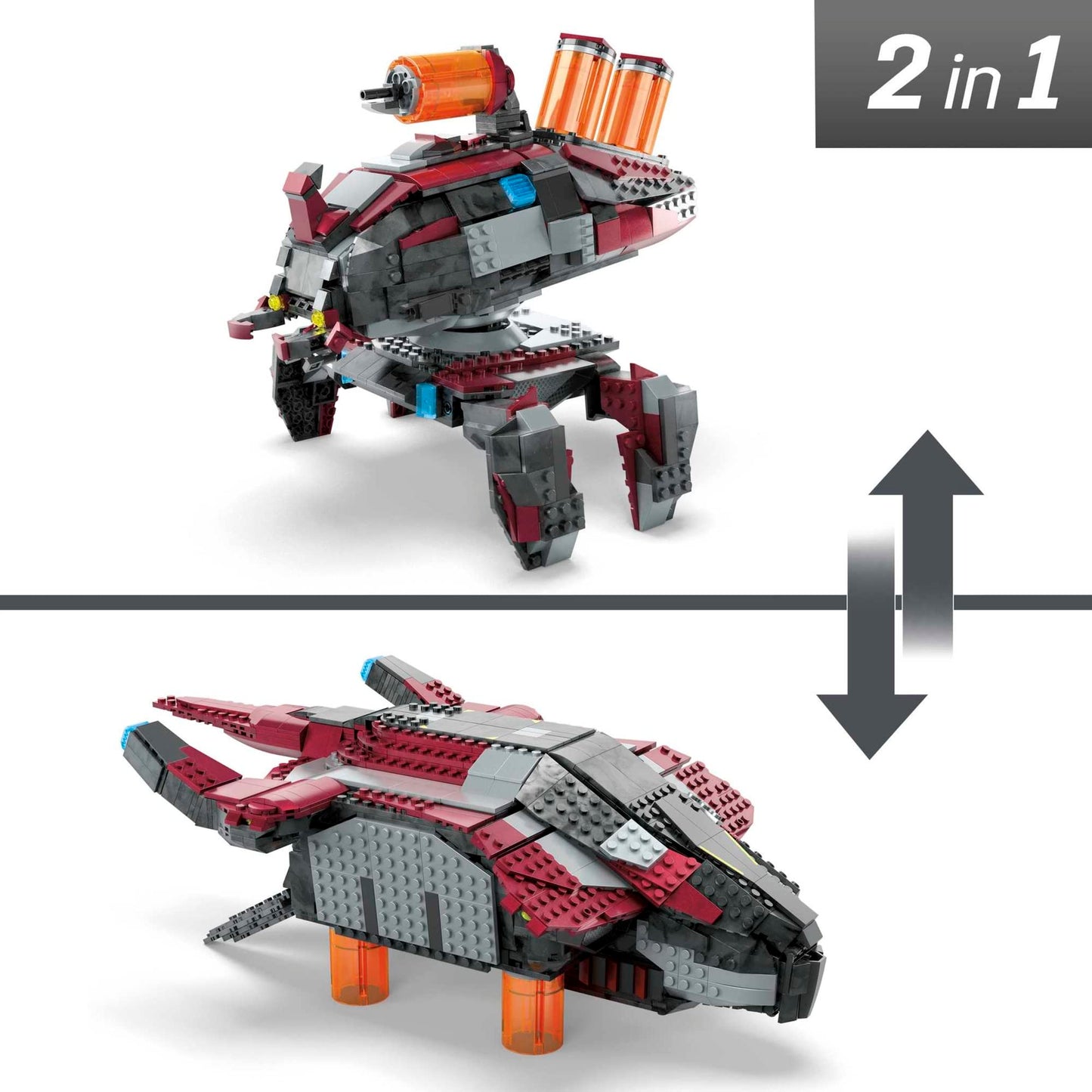 Mattel MEGA Halo Infinite Banished Phantom Dropship – 1214 Pieces, 4 Micro Figures