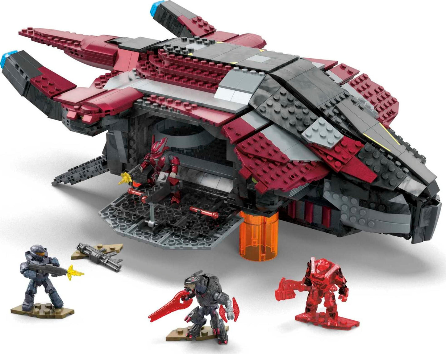 Mattel MEGA Halo Infinite Banished Phantom Dropship – 1214 Pieces, 4 Micro Figures
