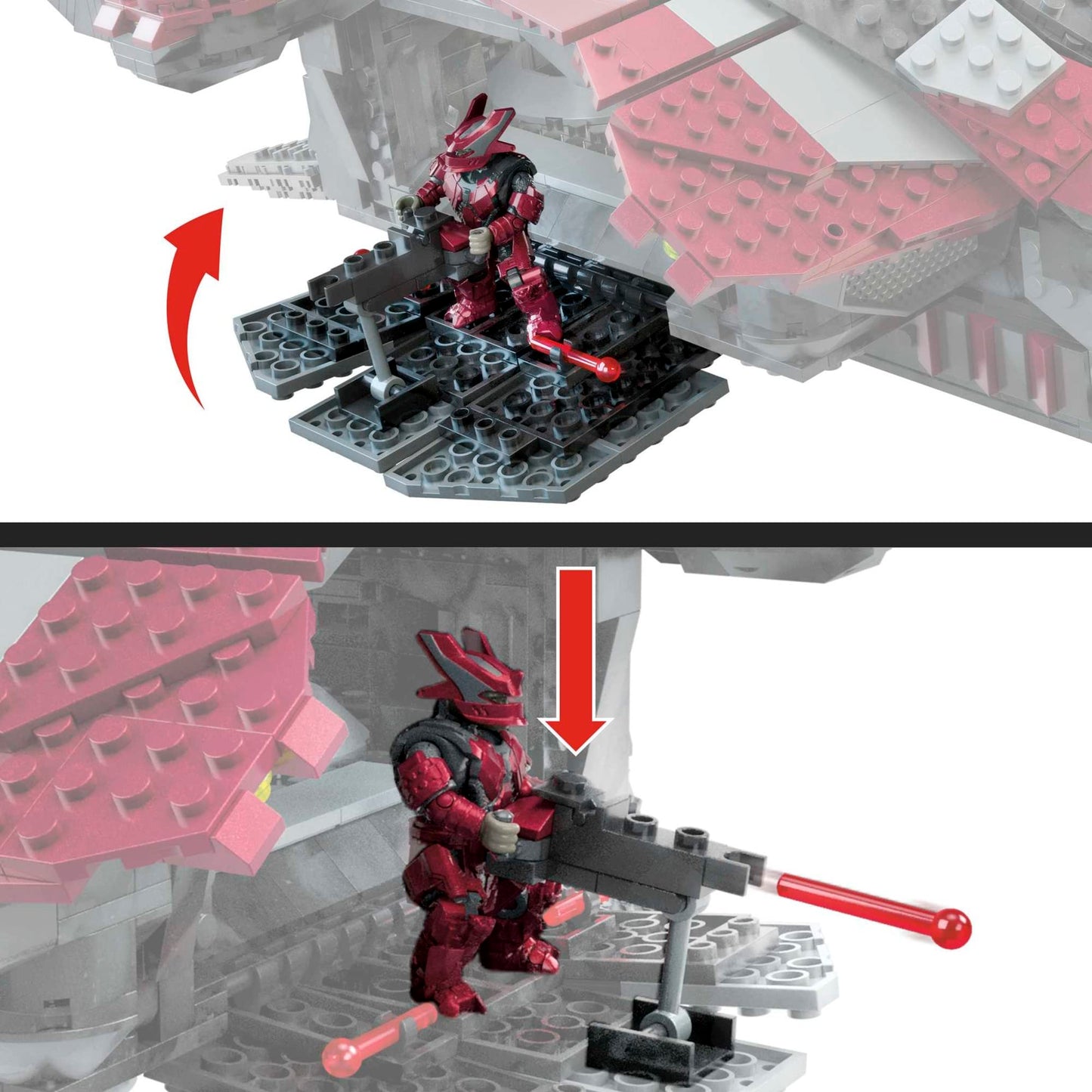 Mattel MEGA Halo Infinite Banished Phantom Dropship – 1214 Pieces, 4 Micro Figures