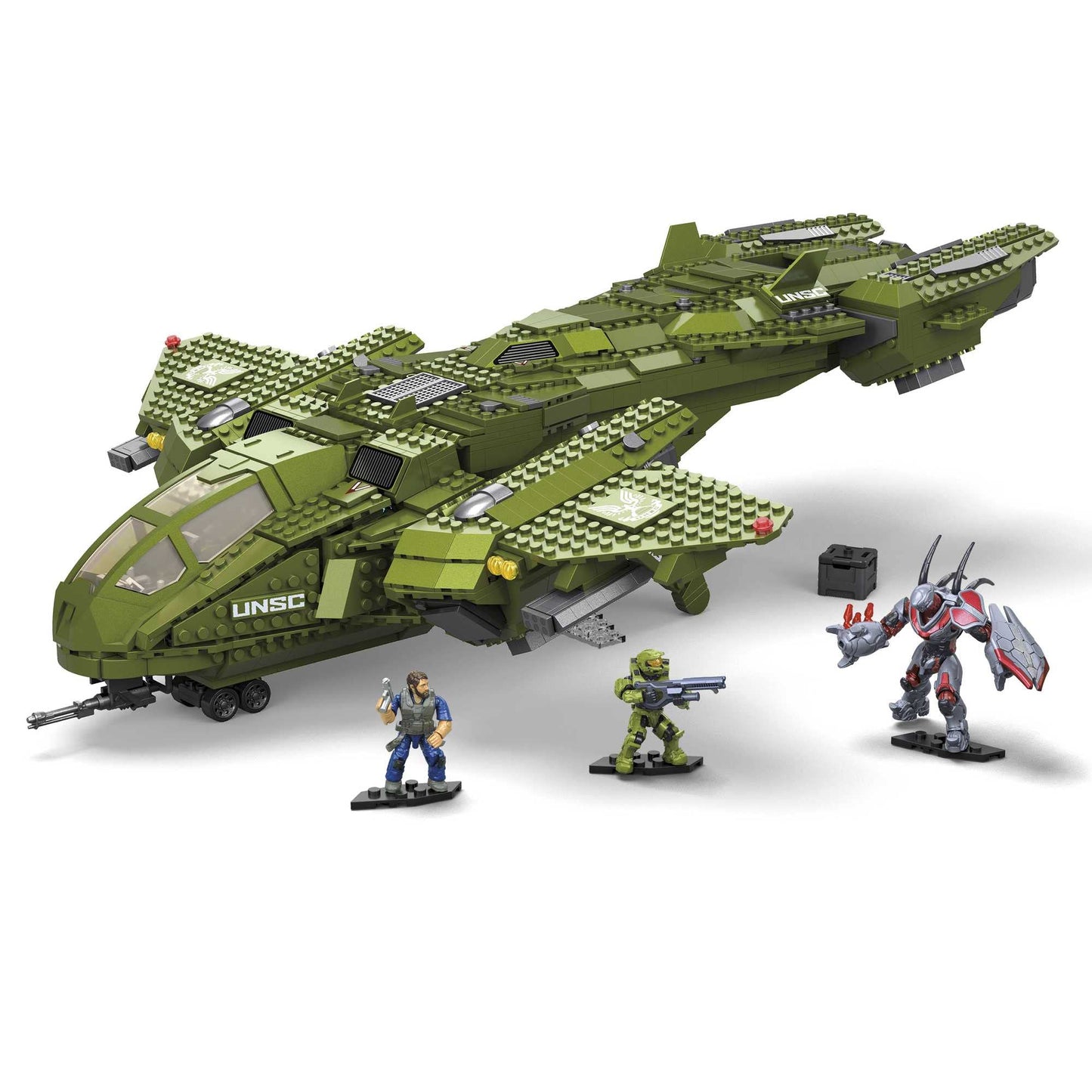 Mattel MEGA Halo Pelican Inbound Vehicle | 2024 Pieces, 3 Micro Figures, 2-in-1 Build | For Collectors