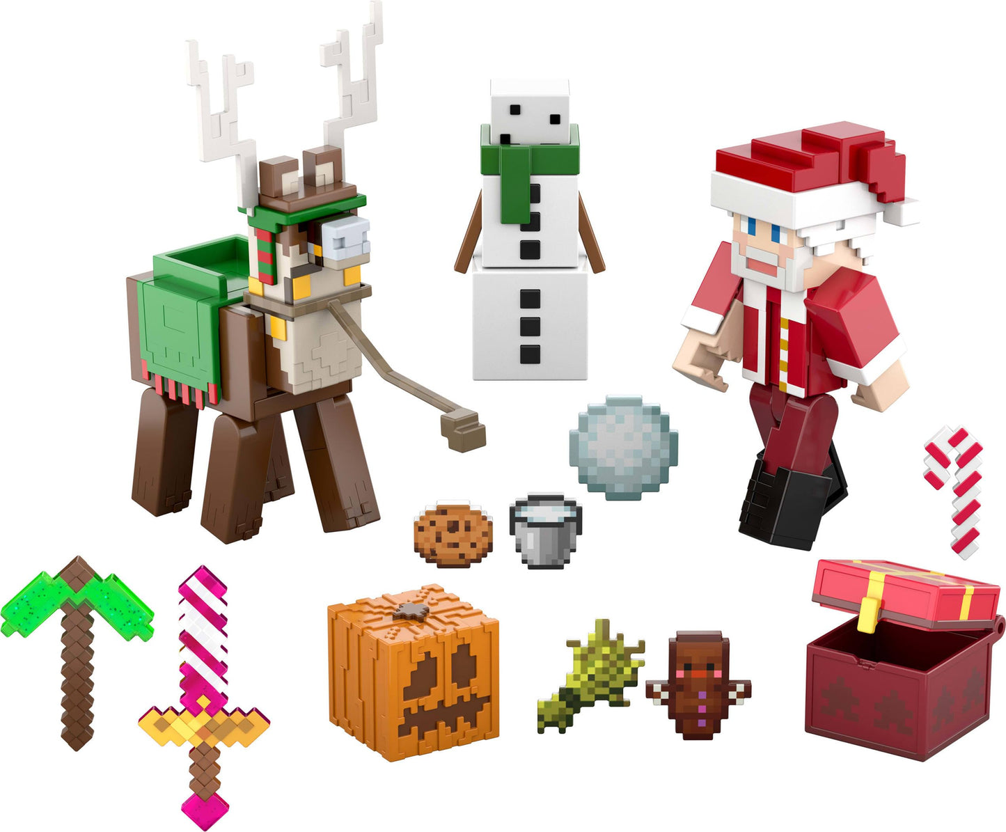 Mattel Minecraft Advent Calendar: 3.25-in Figures, 17 Accessories, 4 Stickers