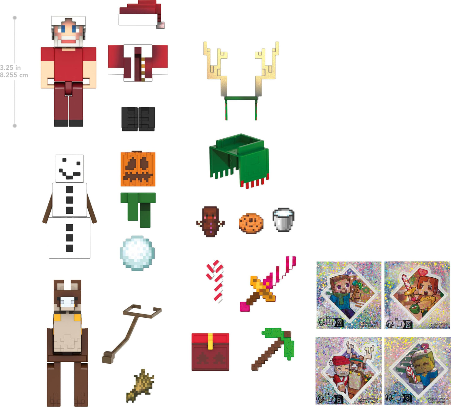 Mattel Minecraft Advent Calendar: 3.25-in Figures, 17 Accessories, 4 Stickers