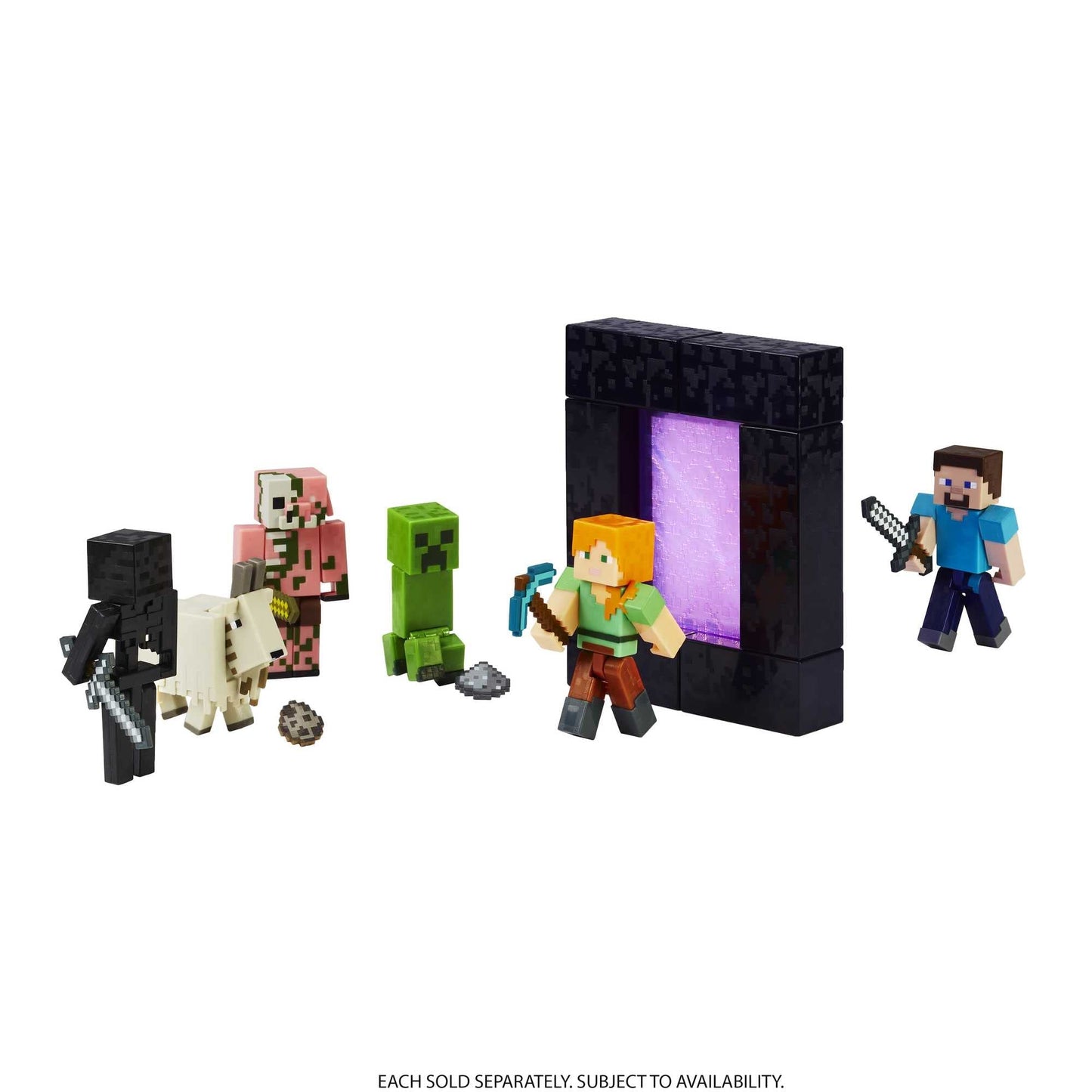 Mattel Minecraft Steve Action Figure 3.25-inch – Build-A-Portal Piece Included | Collectible Gift for Fans & Kids 6+