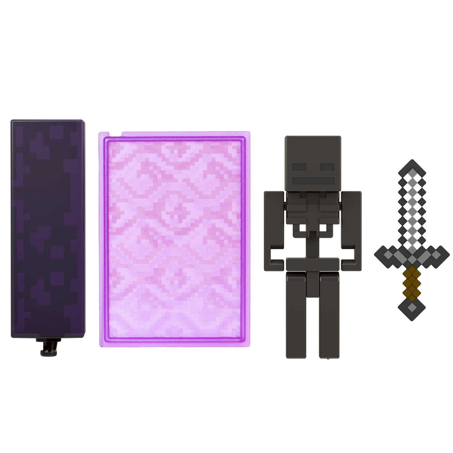 Mattel Minecraft Craft-A-Block Wither Skeleton Figure — 3.25-Inch Poseable Pixelated Toy