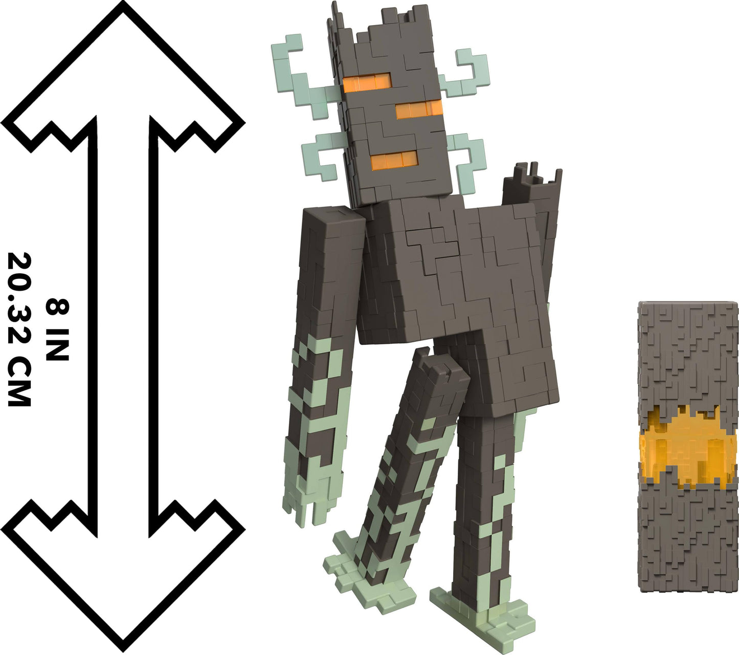 Mattel Minecraft The Creaking Action Figure – Lights, Sounds & Heart Block (8-Inch)