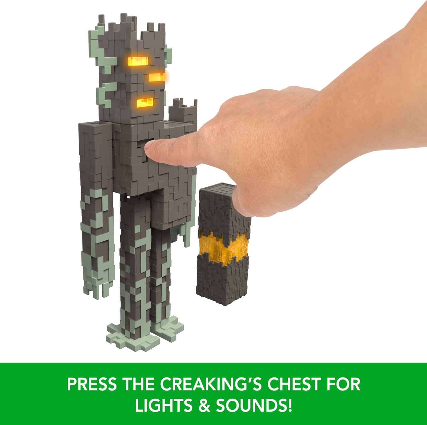Mattel Minecraft The Creaking Action Figure – Lights, Sounds & Heart Block (8-Inch)