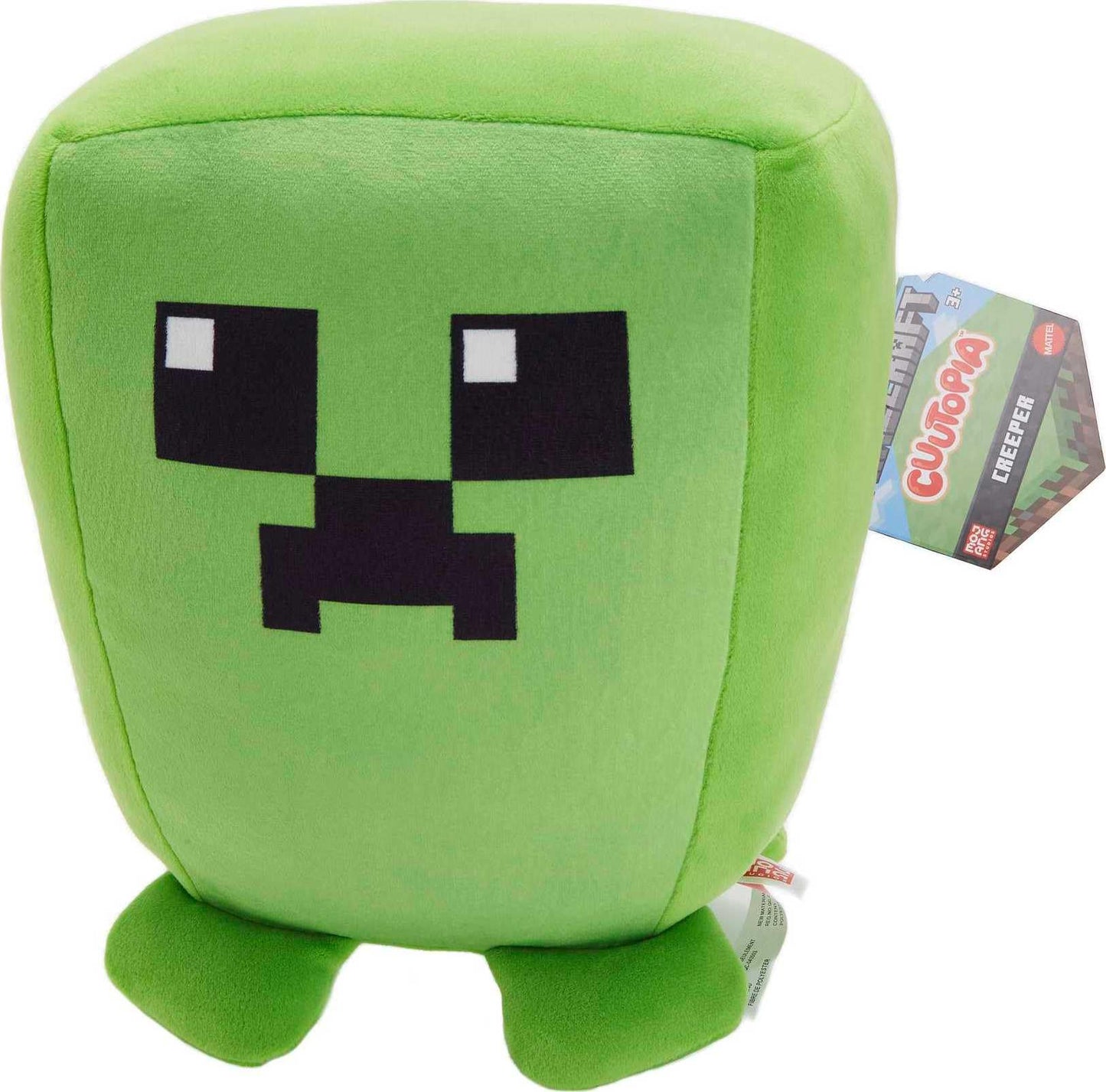 Mattel Minecraft Cuutopia Creeper Plush – 10-Inch Soft Rounded Pillow Doll