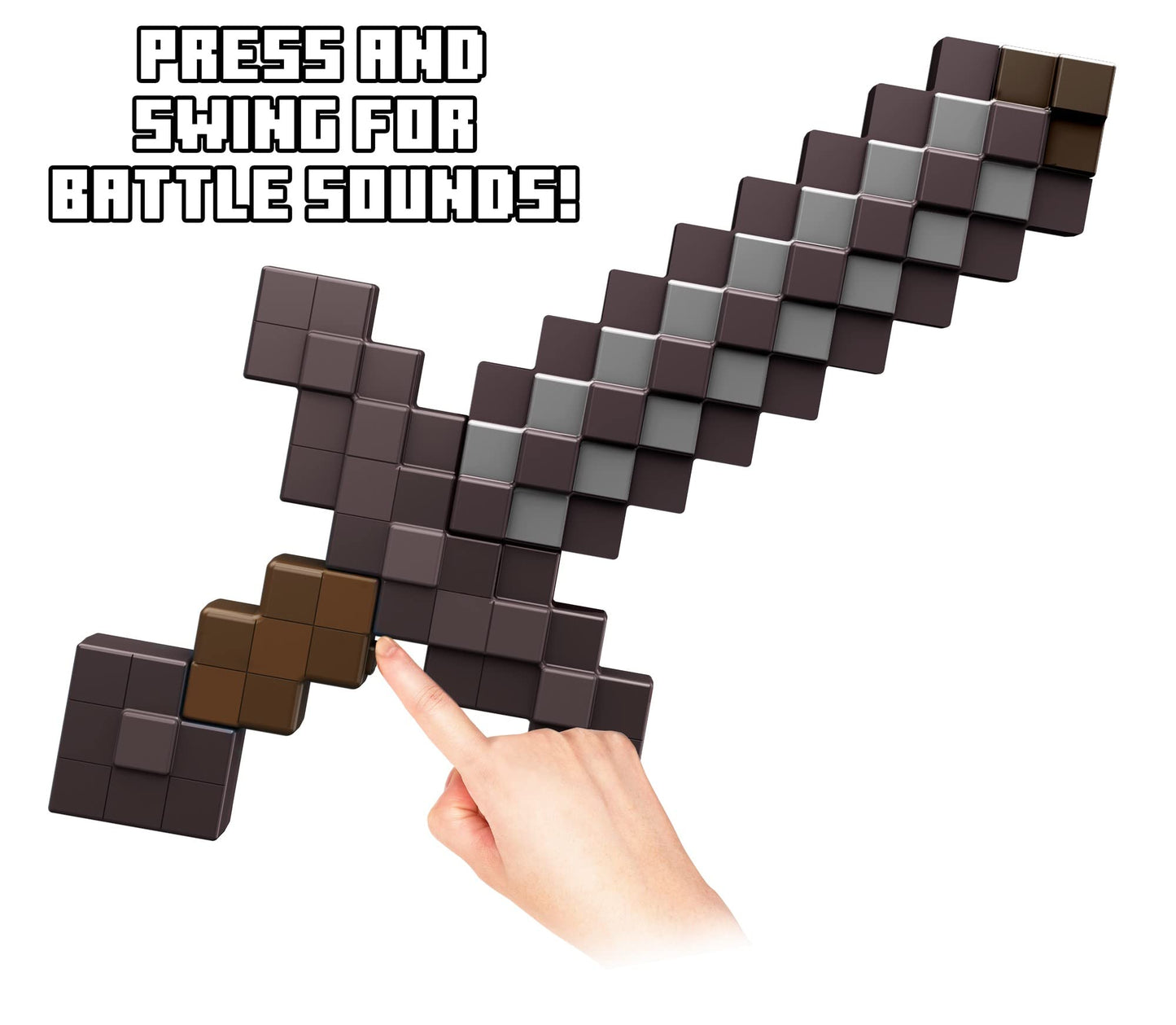 Mattel Minecraft Deluxe Netherite Sword | Kid-Sized Role-Play Toy with Realistic Sounds