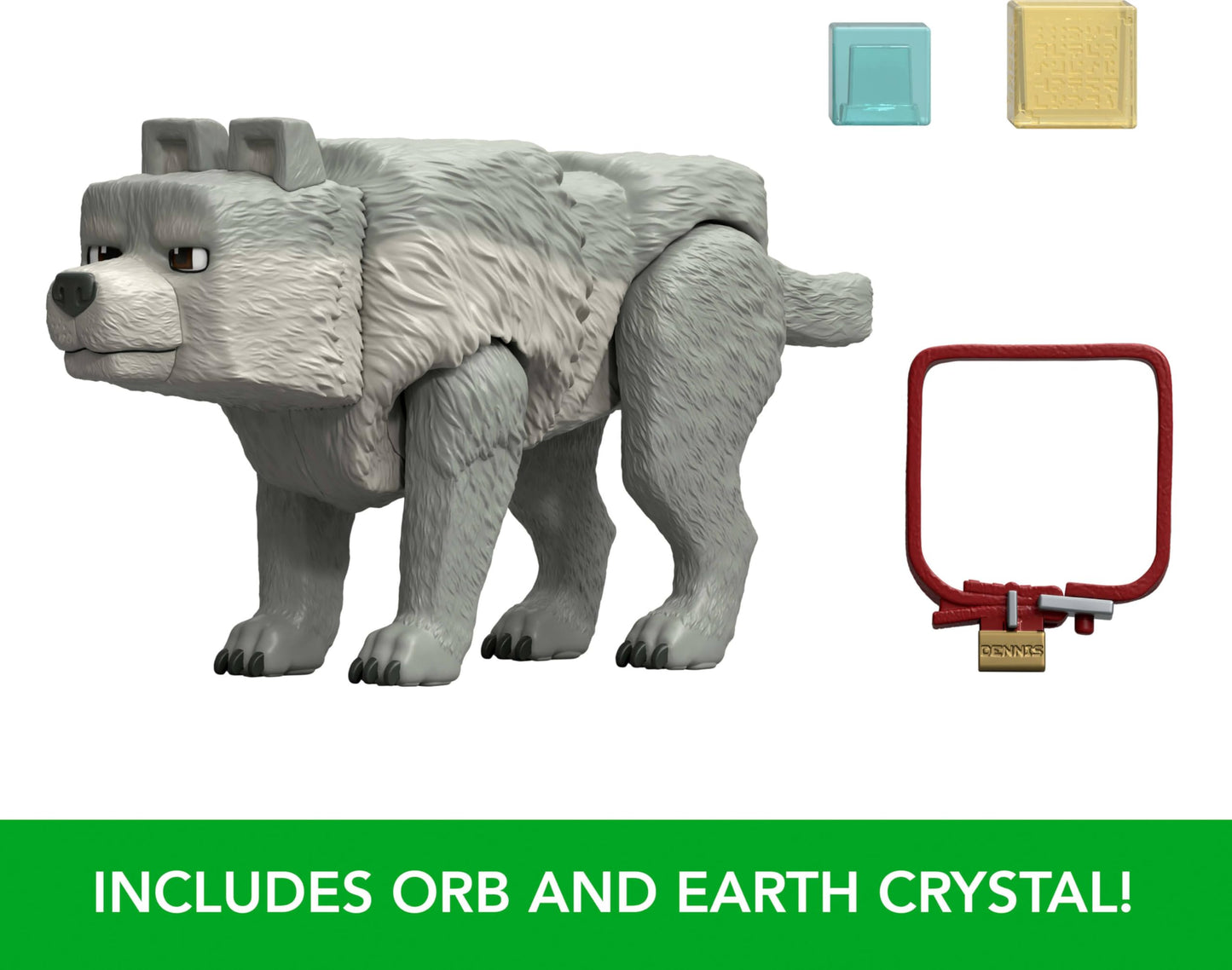 Mattel Minecraft Dennis the Wolf 3.25-Inch Action Figure & Accessories Set – Posable Collectible