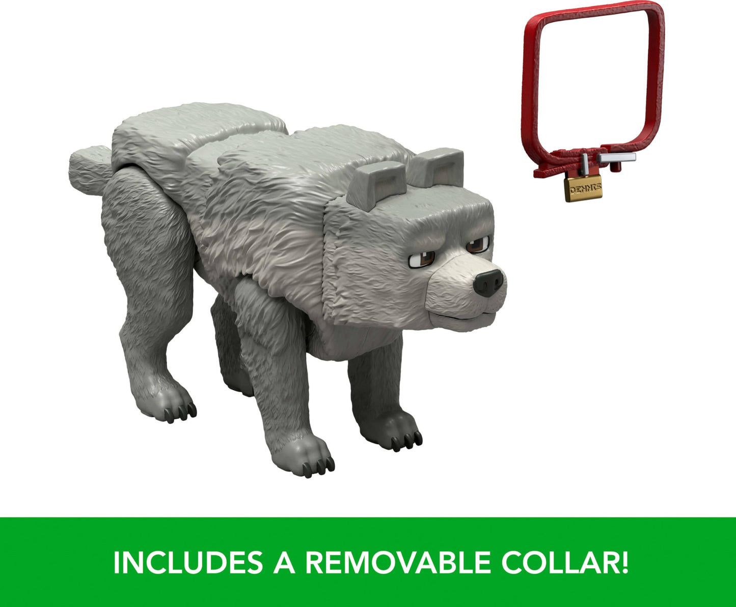 Mattel Minecraft Dennis the Wolf 3.25-Inch Action Figure & Accessories Set – Posable Collectible