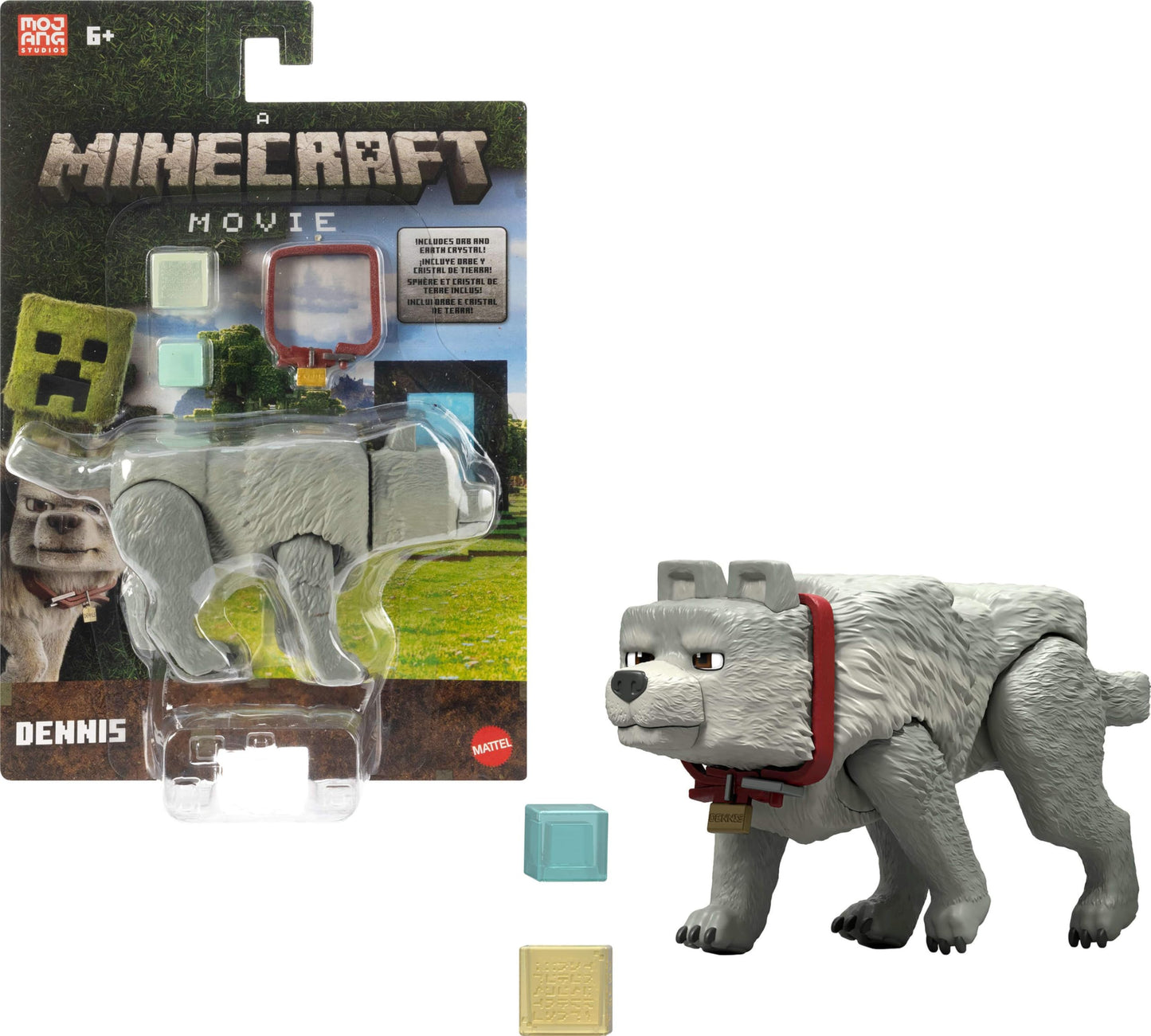 Mattel Minecraft Dennis the Wolf 3.25-Inch Action Figure & Accessories Set – Posable Collectible