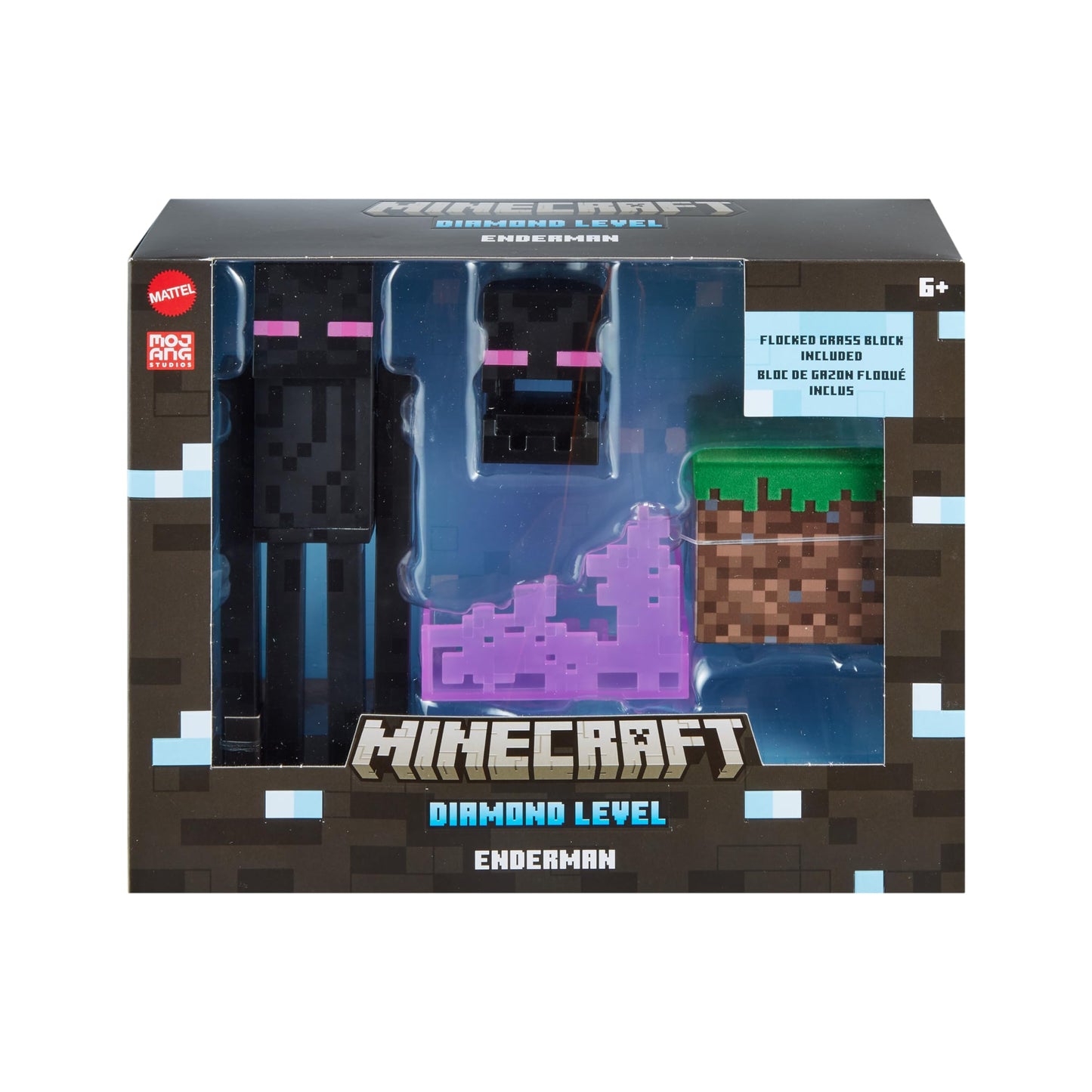 Mattel Minecraft Diamond Level Enderman Action Figure & Die-Cast Accessories, 5.5-Inch Collectible