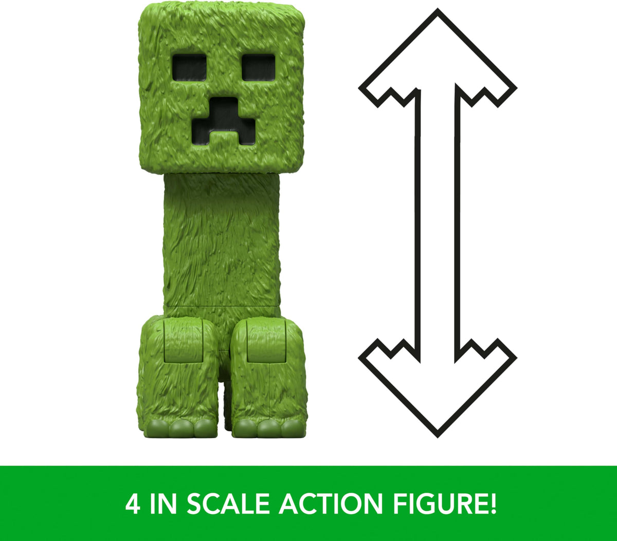Mattel Minecraft Action Figure & Accessories Set – 4-Inch Creeper Posable Figure Inspired by A Minecraft Movie