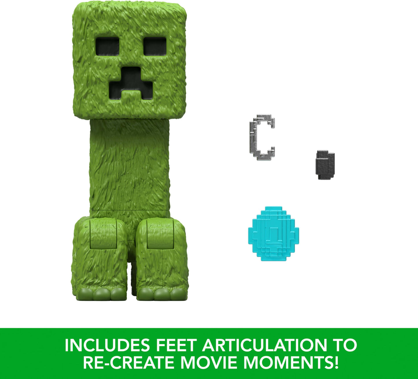 Mattel Minecraft Action Figure & Accessories Set – 4-Inch Creeper Posable Figure Inspired by A Minecraft Movie