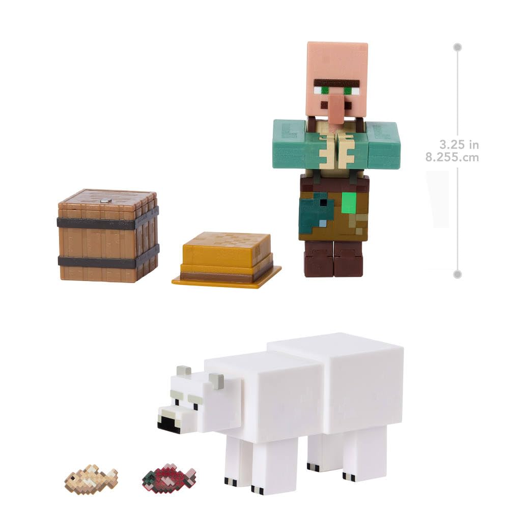 Mattel Minecraft Action Figures 2-Pack – 3.25-Inch Pixelated Collectible Toys