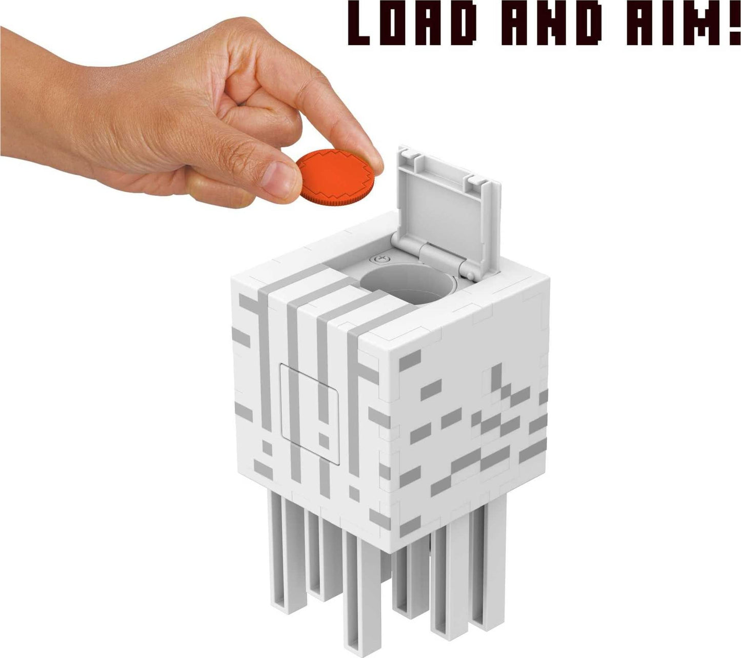 Mattel Minecraft Fireball Ghast Figure with 10 Discs | Interactive Collectible Toy