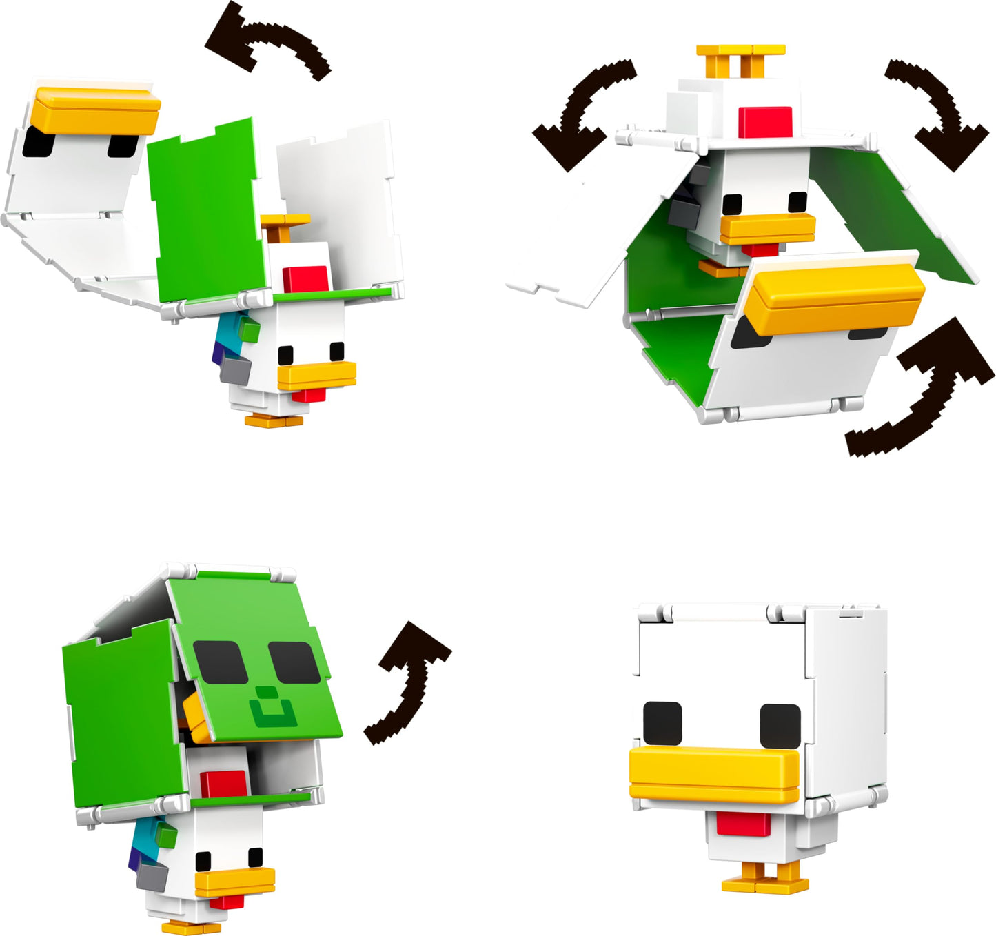 Mattel Minecraft Flippin' Figs 2-Pack: Sheep & Chicken Jockey – 3.75-Inch Pixelated Figures