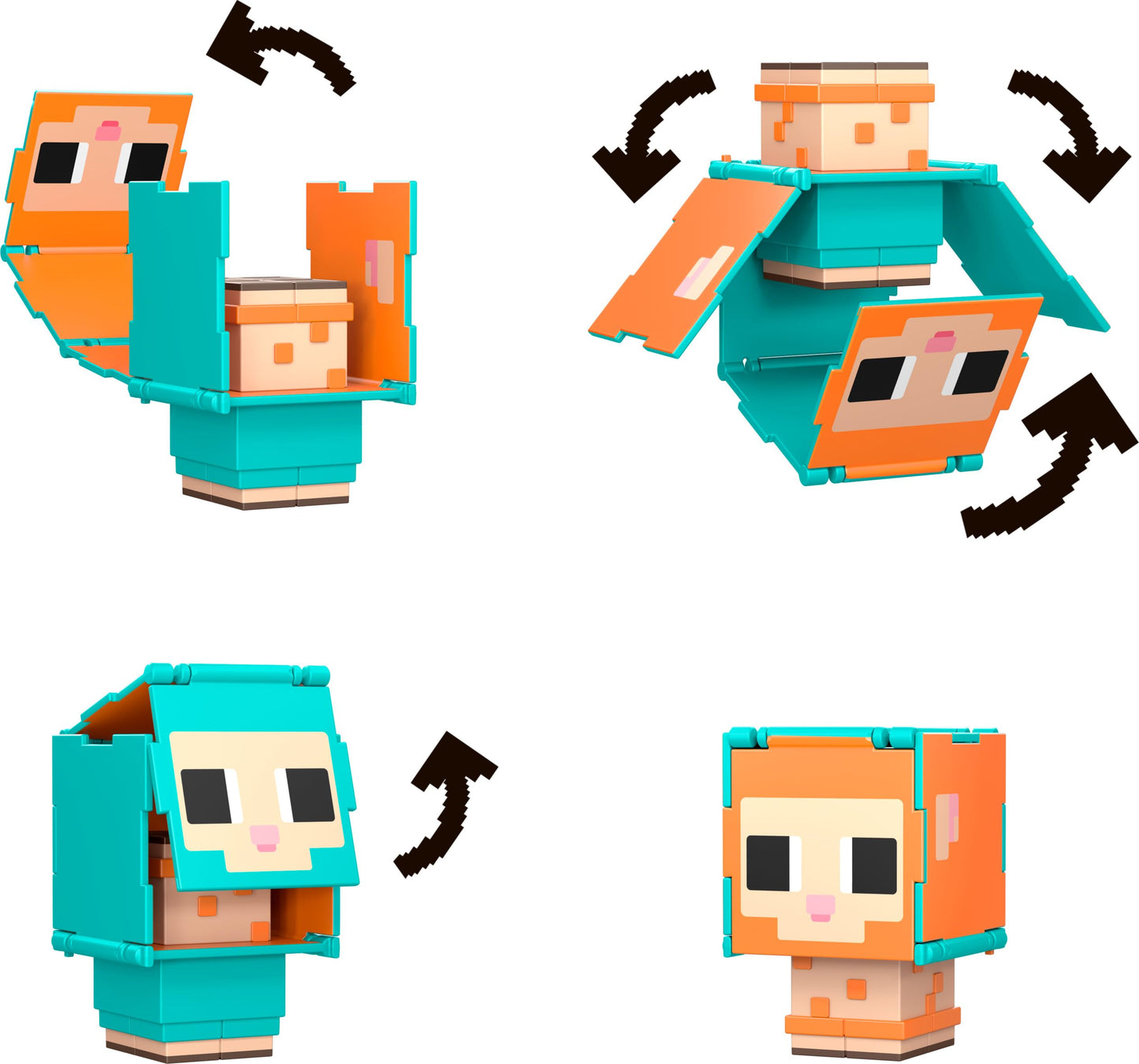 Mattel Minecraft Flippin' Figs 2-Pack: Sheep & Chicken Jockey – 3.75-Inch Pixelated Figures
