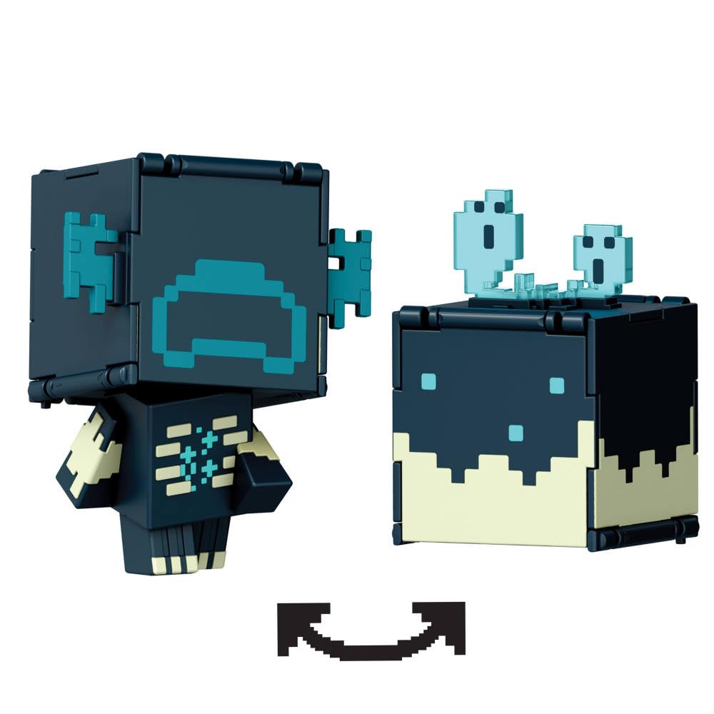 Mattel Minecraft Flippin' Figs: 2-in-1 Fidget Figures, 3.75-Inch Scale, Pixelated Design