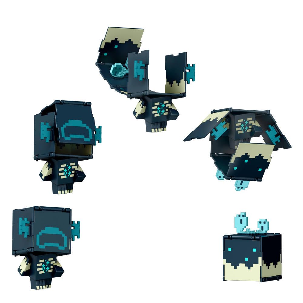 Mattel Minecraft Flippin' Figs: 2-in-1 Fidget Figures, 3.75-Inch Scale, Pixelated Design