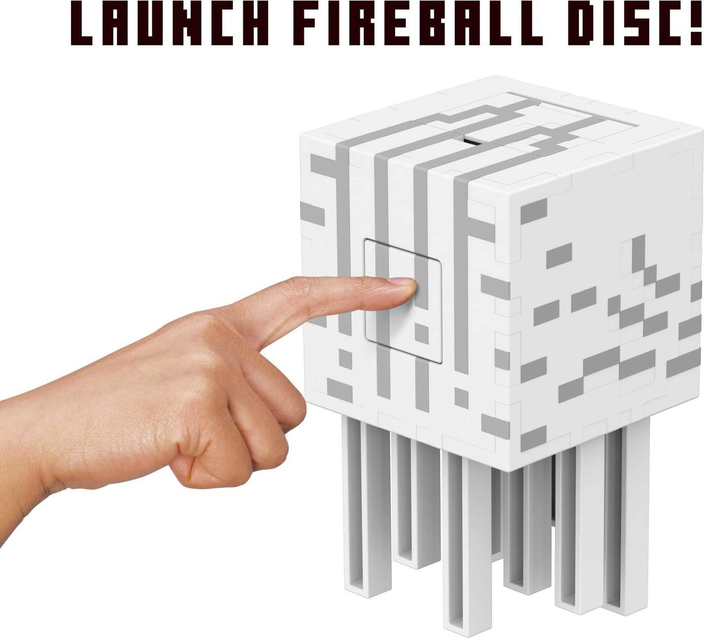 Mattel Minecraft Fireball Ghast Figure with 10 Discs | Interactive Collectible Toy
