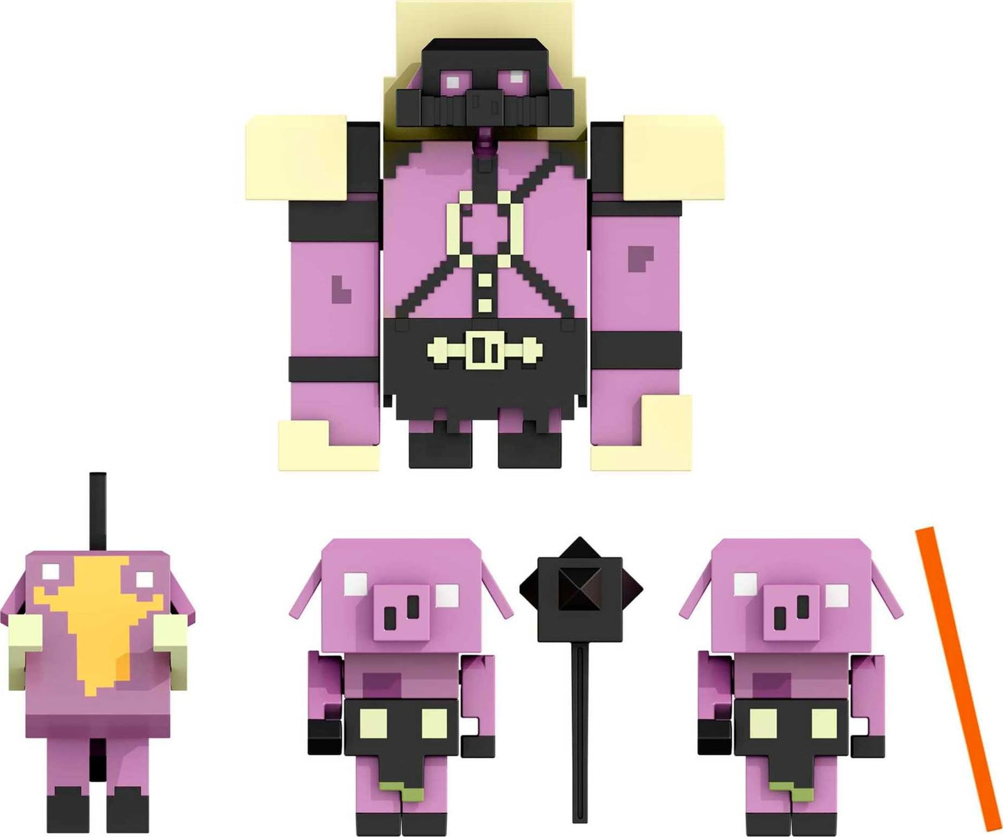Mattel Minecraft Legends Nether Invasion Pack – 4 Action Figures with Attack Actions