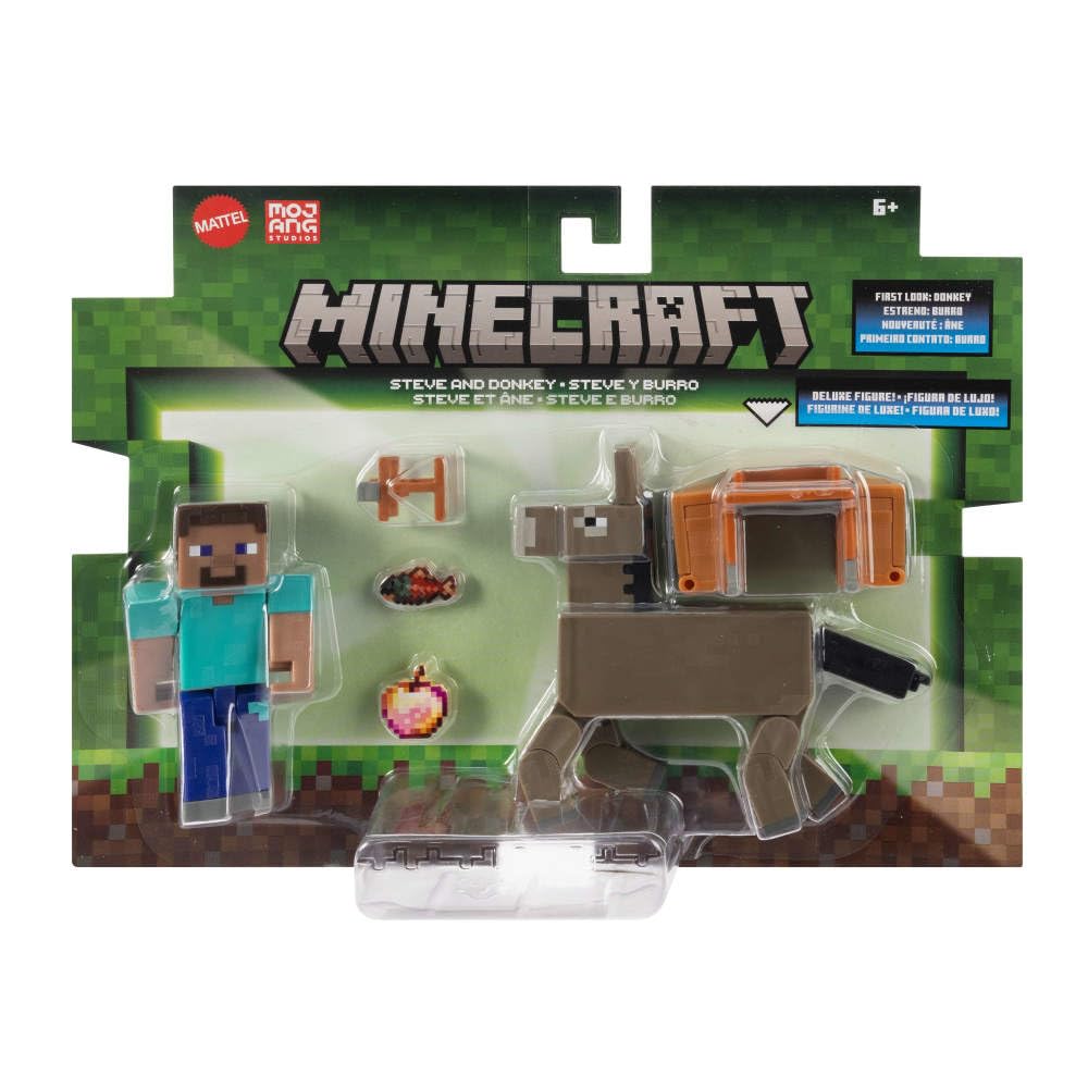 Mattel Minecraft Steve & Donkey 2-Pack – 3.25-Inch Action Figures