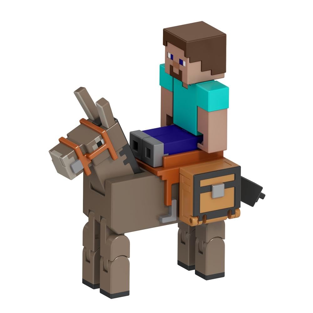 Mattel Minecraft Steve & Donkey 2-Pack – 3.25-Inch Action Figures