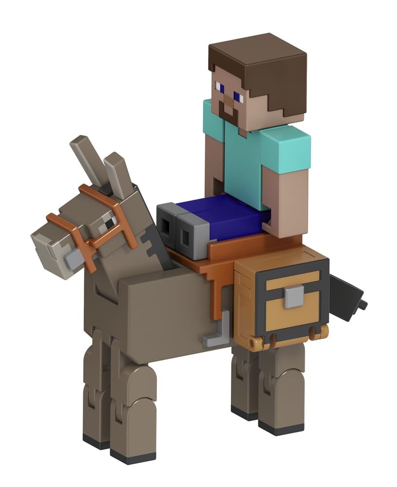 Mattel Minecraft Steve & Donkey 2-Pack – 3.25-Inch Action Figures