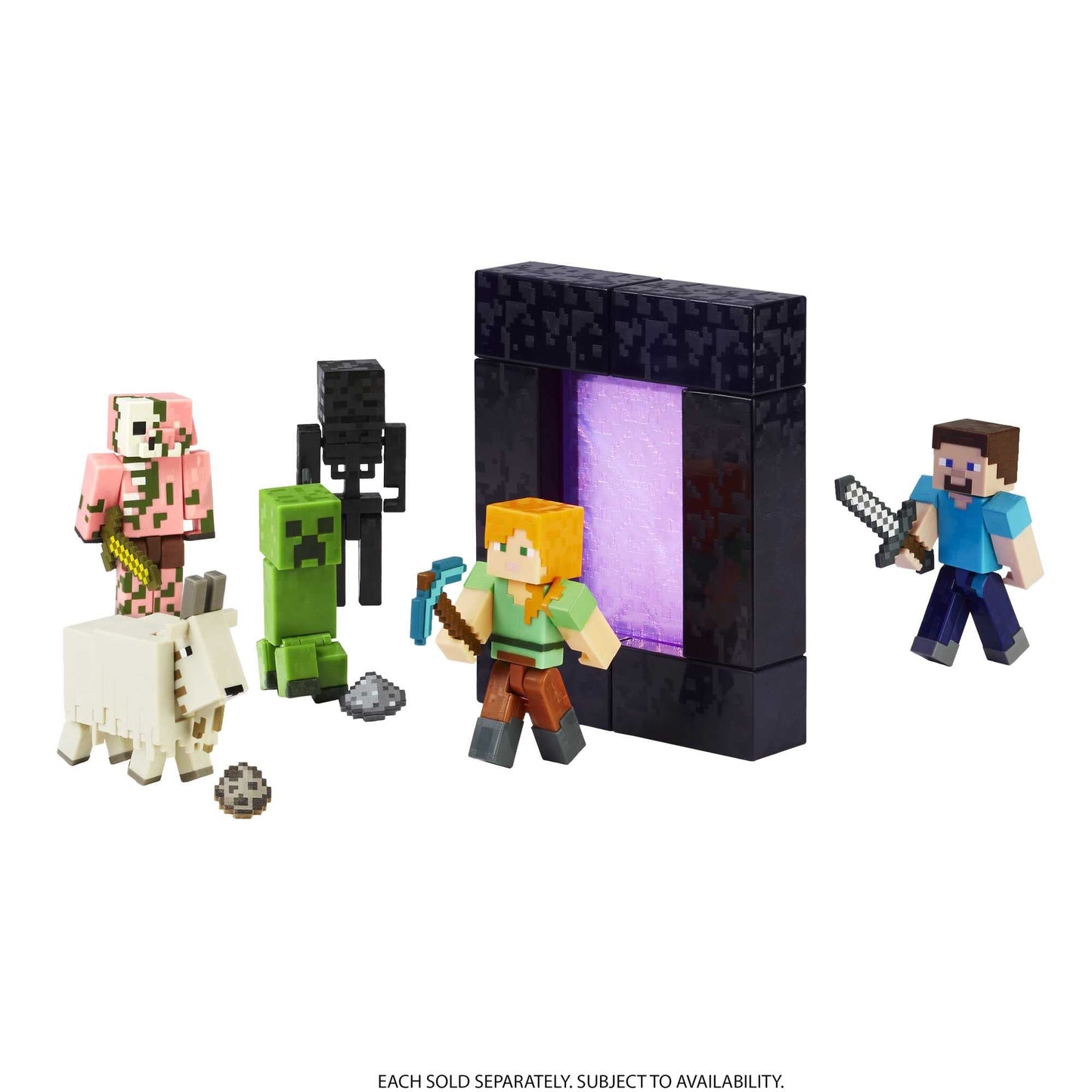Mattel Minecraft Steve Action Figure 3.25-inch – Build-A-Portal Piece Included | Collectible Gift for Fans & Kids 6+